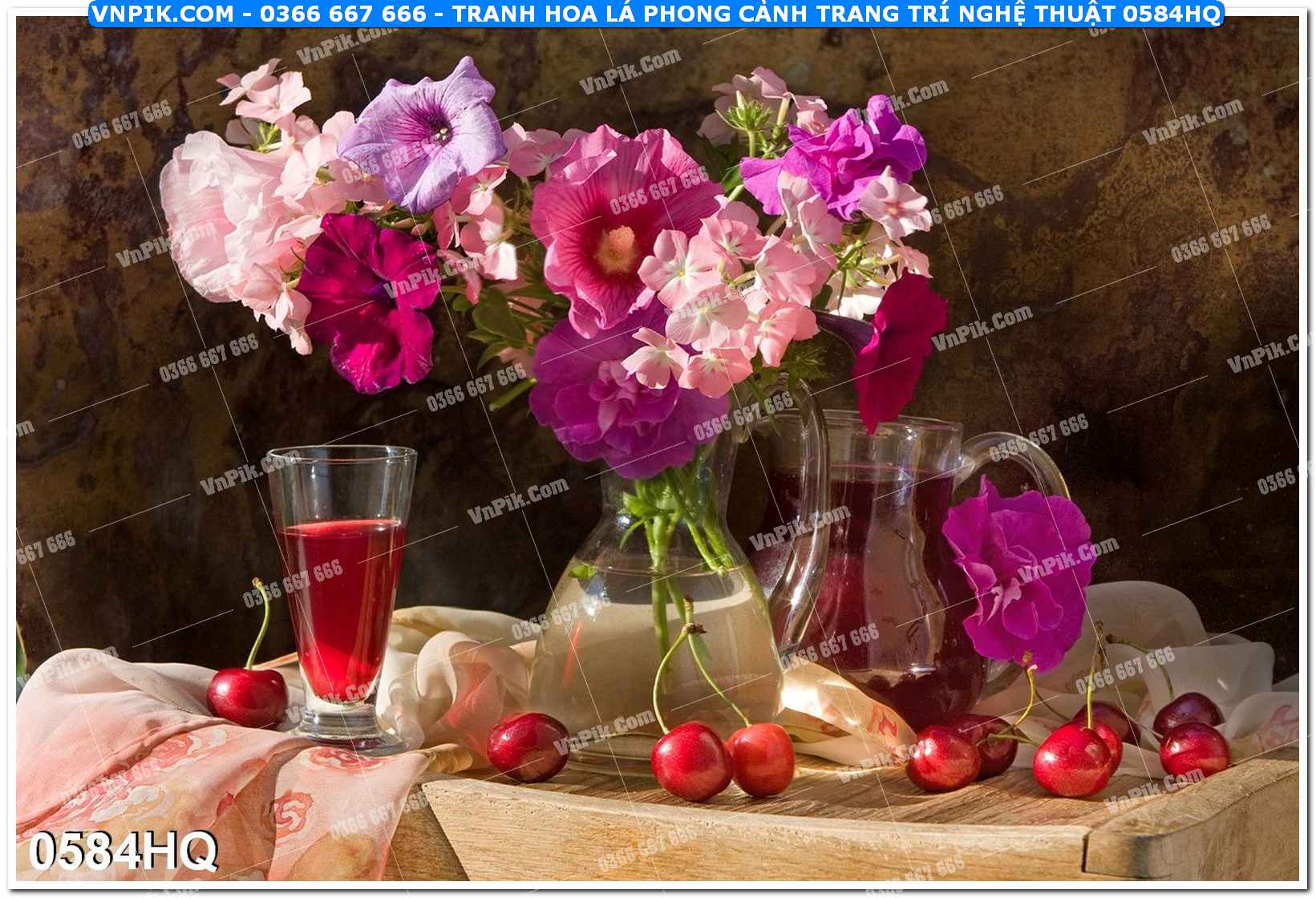 Tranh hoa lá phong cảnh trang trí nghệ thuật 0584HQ