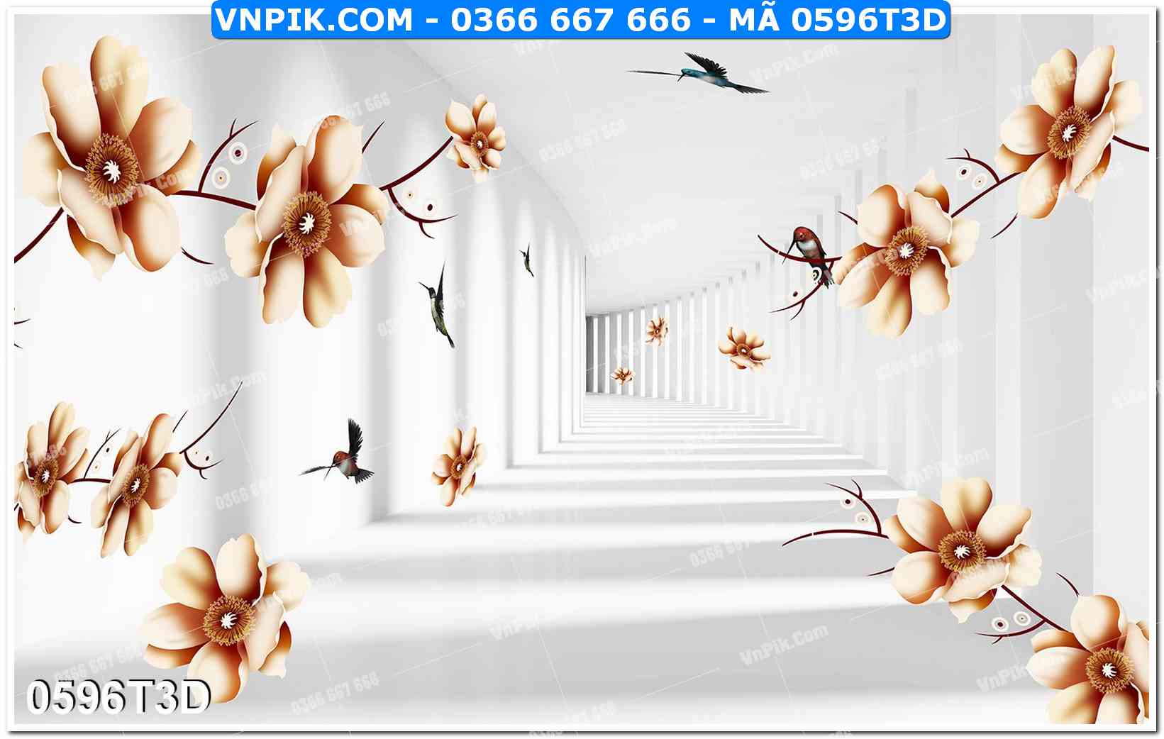 Trah Treo Tường – Tranh 3D Hiện Đại 0596T3D