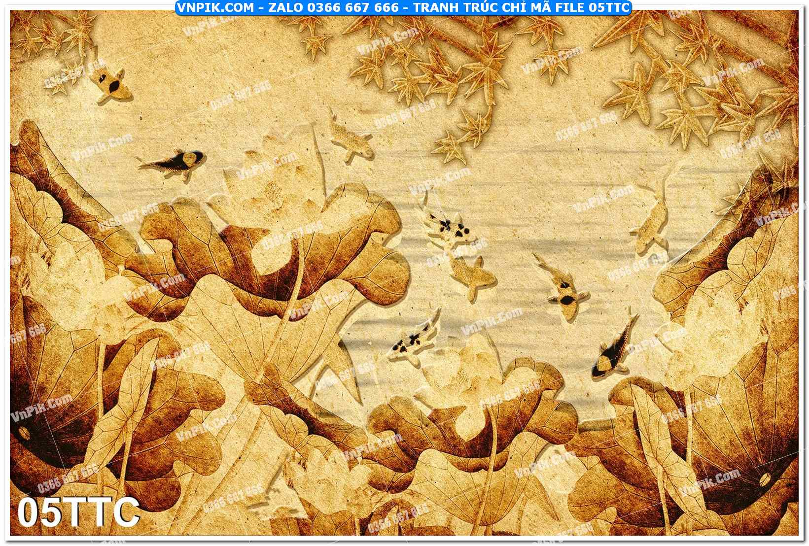 Tranh trúc chỉ – tranh trang trí bàn thờ 05TTC