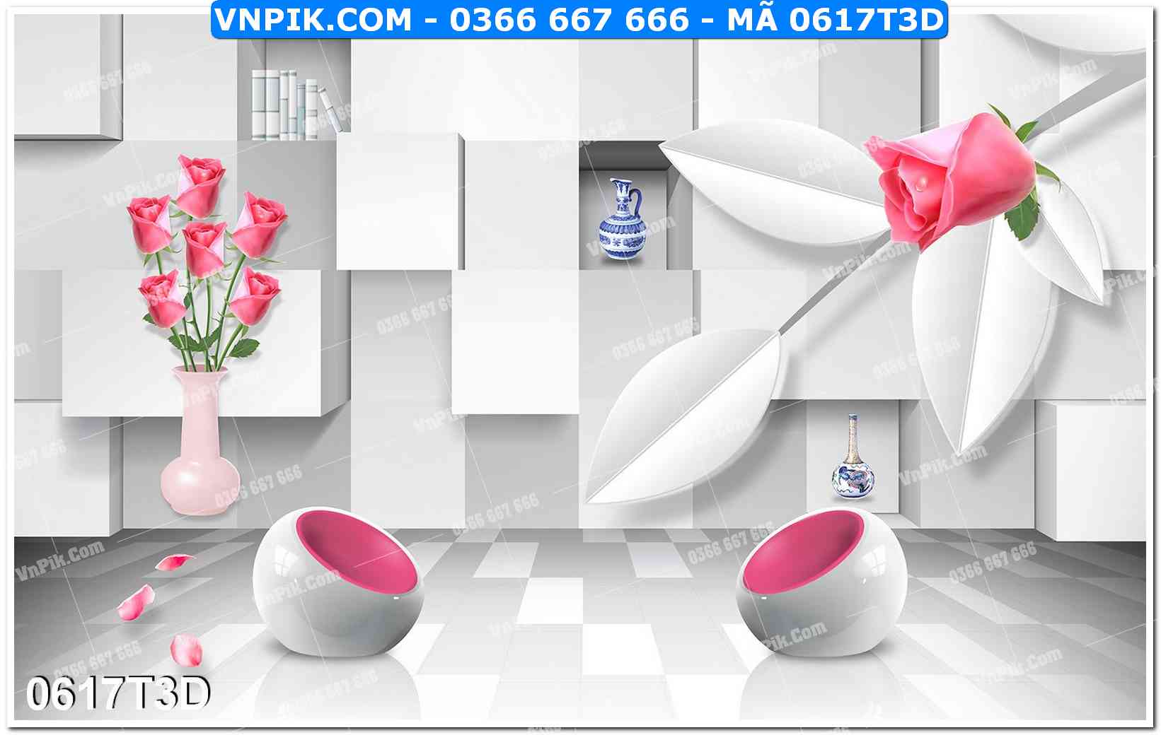 Trah Treo Tường – Tranh 3D Hiện Đại 0617T3D