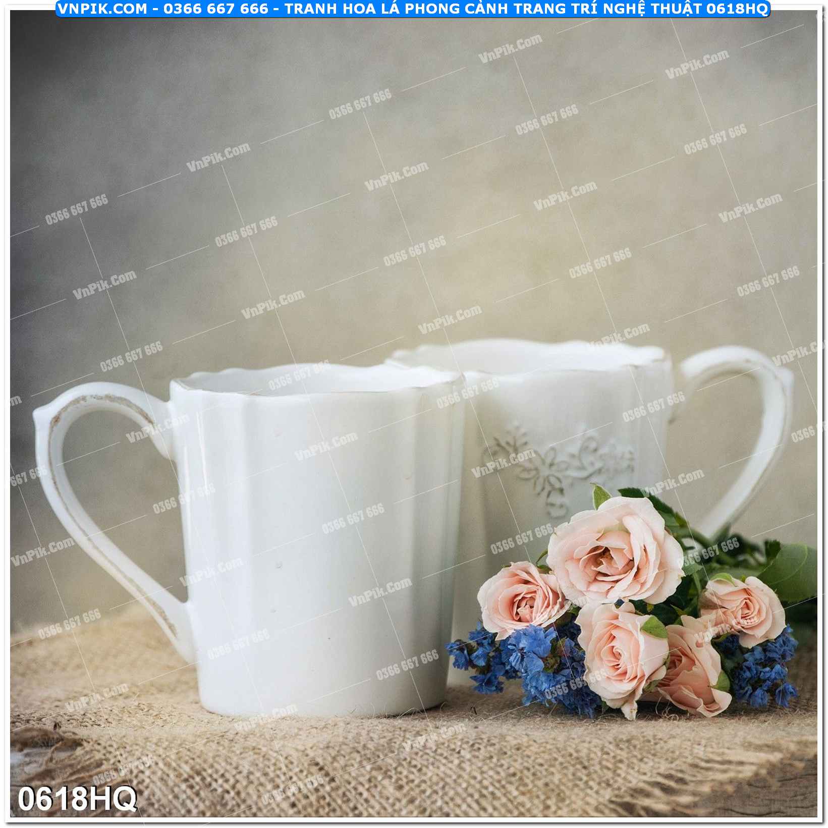 Tranh hoa lá phong cảnh trang trí nghệ thuật 0618HQ