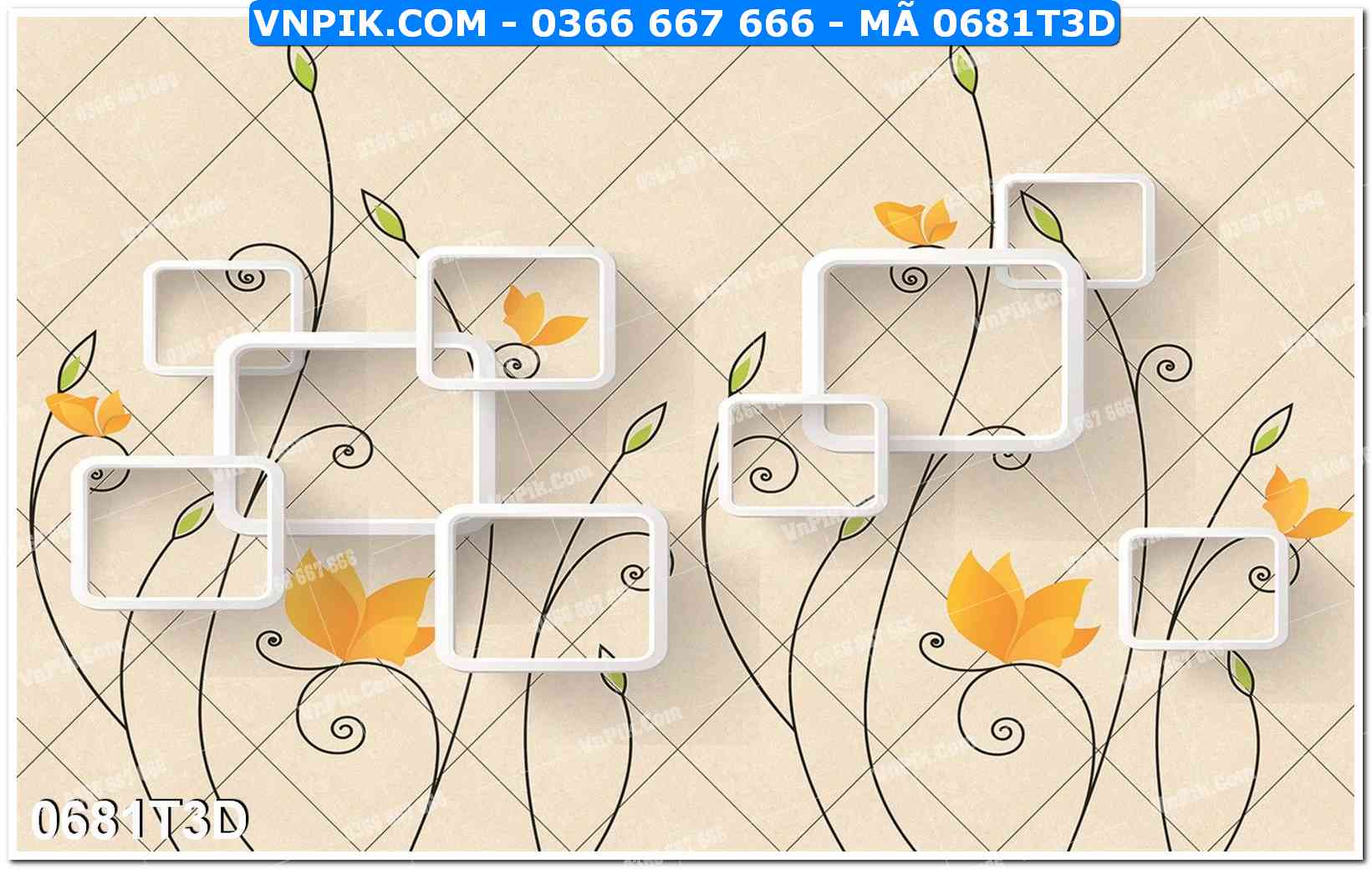 Trah Treo Tường – Tranh 3D Hiện Đại 0681T3D