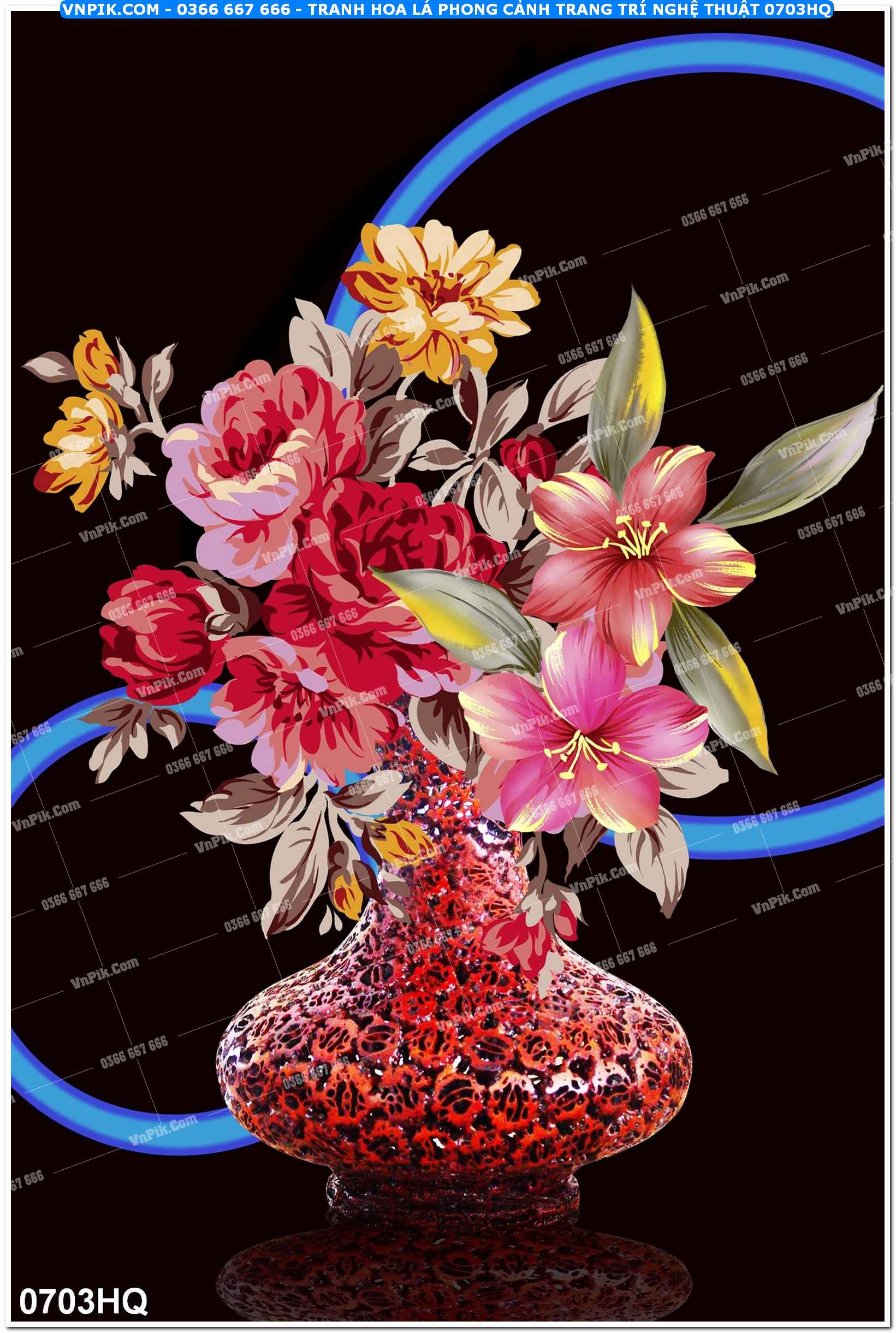 Tranh hoa lá phong cảnh trang trí nghệ thuật 0703HQ