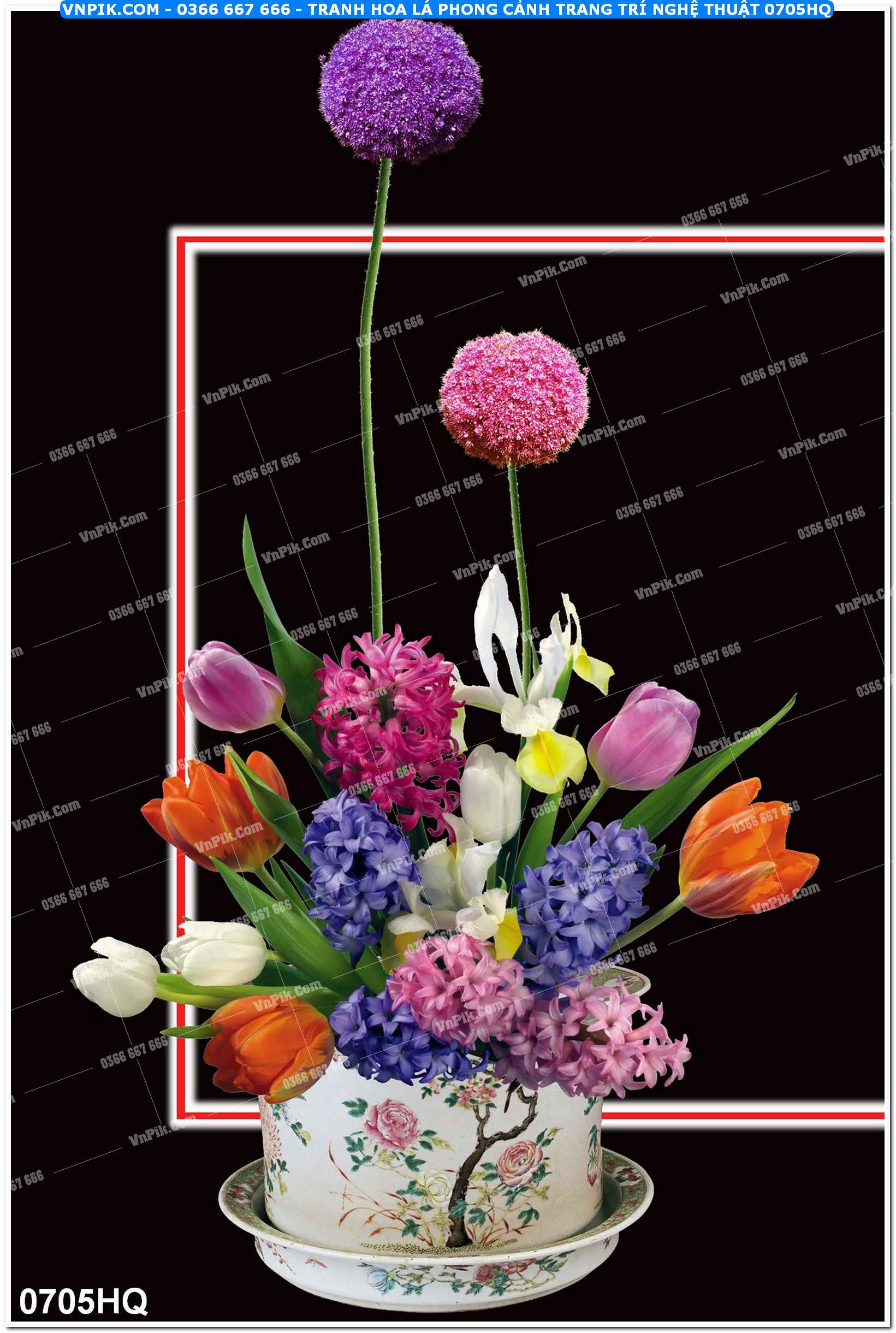 Tranh hoa lá phong cảnh trang trí nghệ thuật 0705HQ