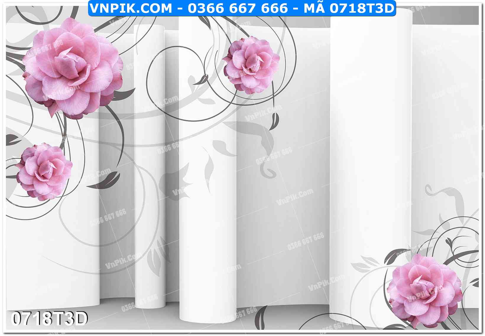 Trah Treo Tường – Tranh 3D Hiện Đại 0718T3D