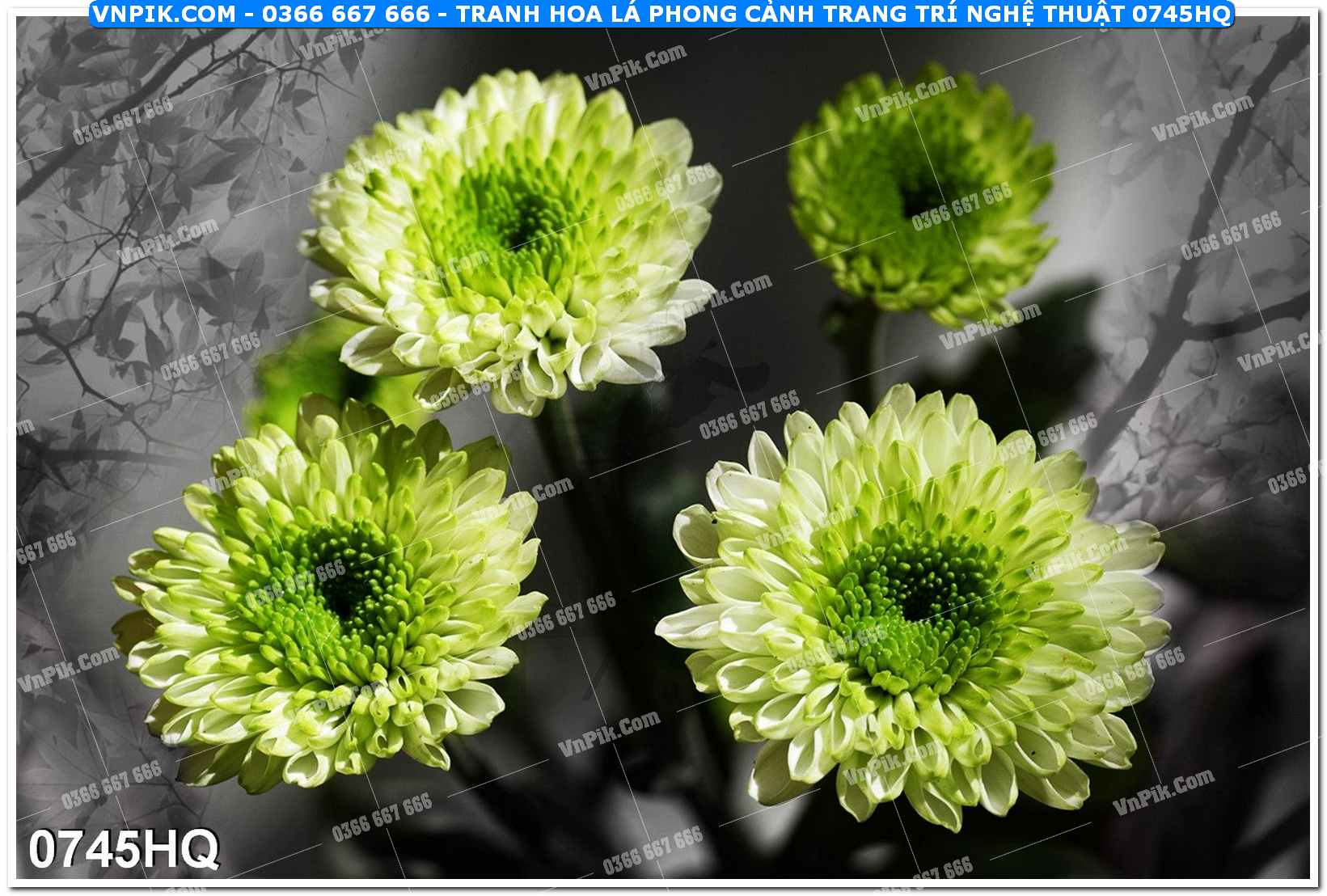 Tranh hoa lá phong cảnh trang trí nghệ thuật 0745HQ
