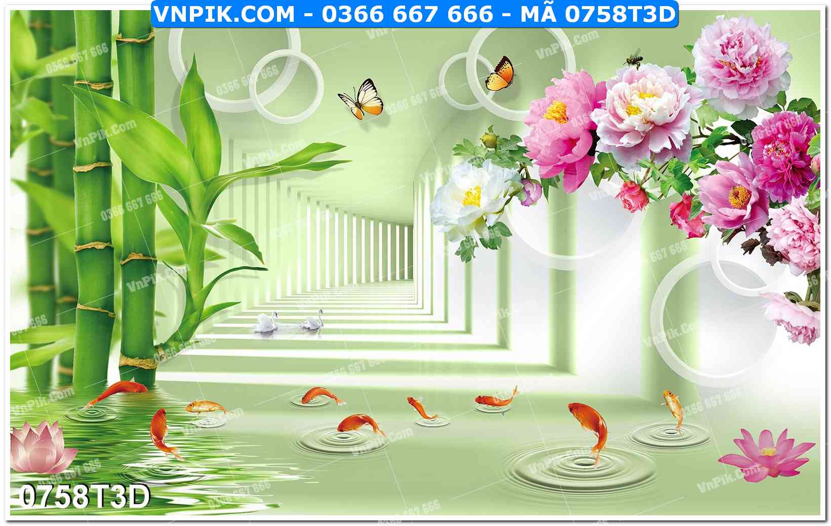 Trah Treo Tường – Tranh 3D Hiện Đại 0758T3D