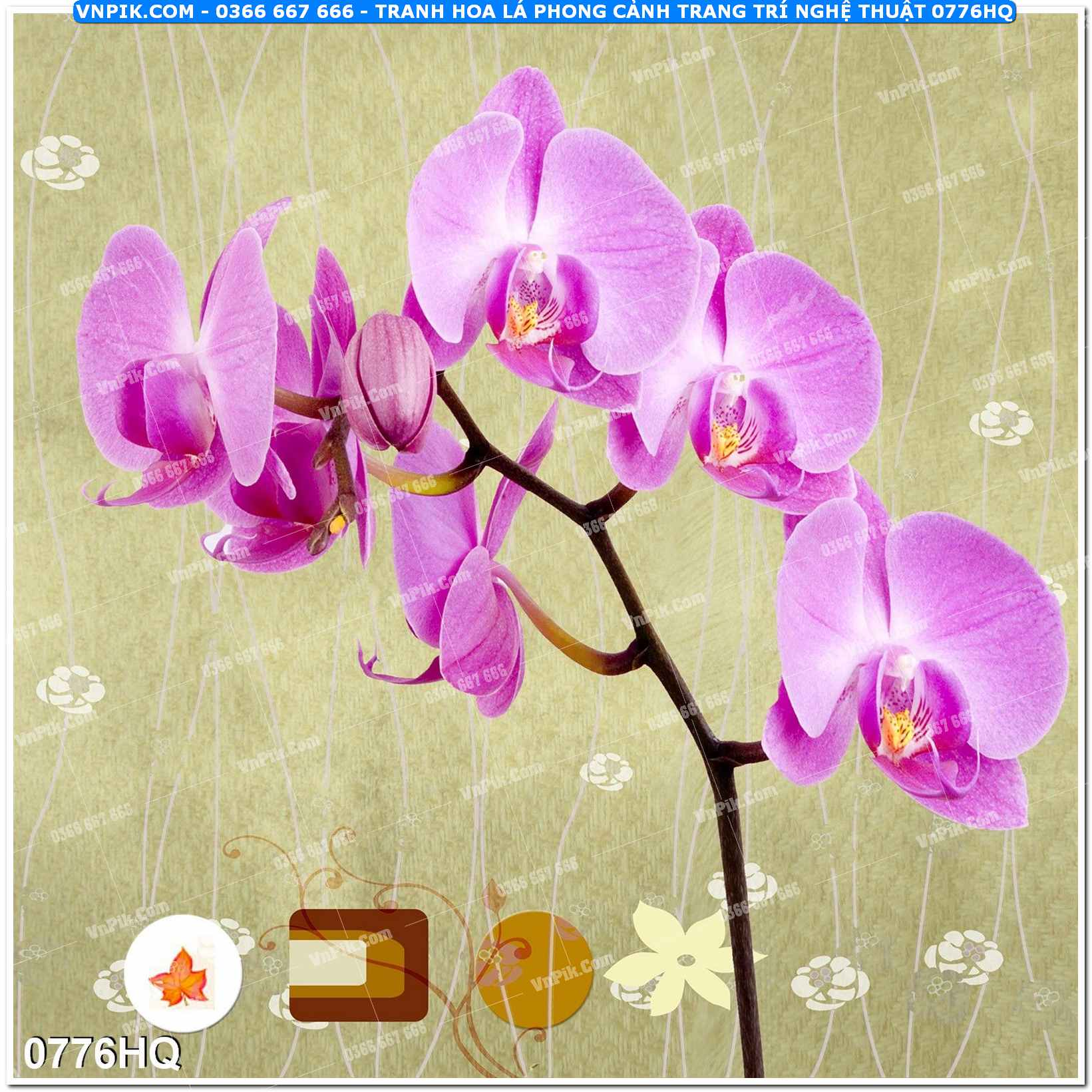 Tranh hoa lá phong cảnh trang trí nghệ thuật 0776HQ