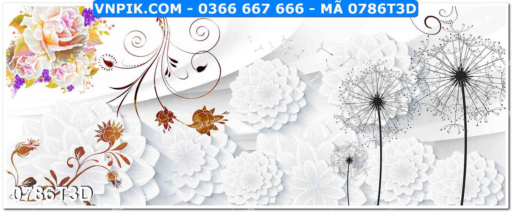 Trah Treo Tường – Tranh 3D Hiện Đại 0786T3D