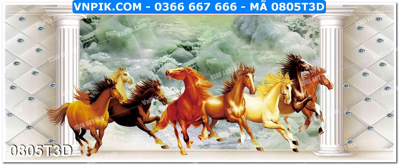 Trah Treo Tường – Tranh 3D Hiện Đại 0805T3D