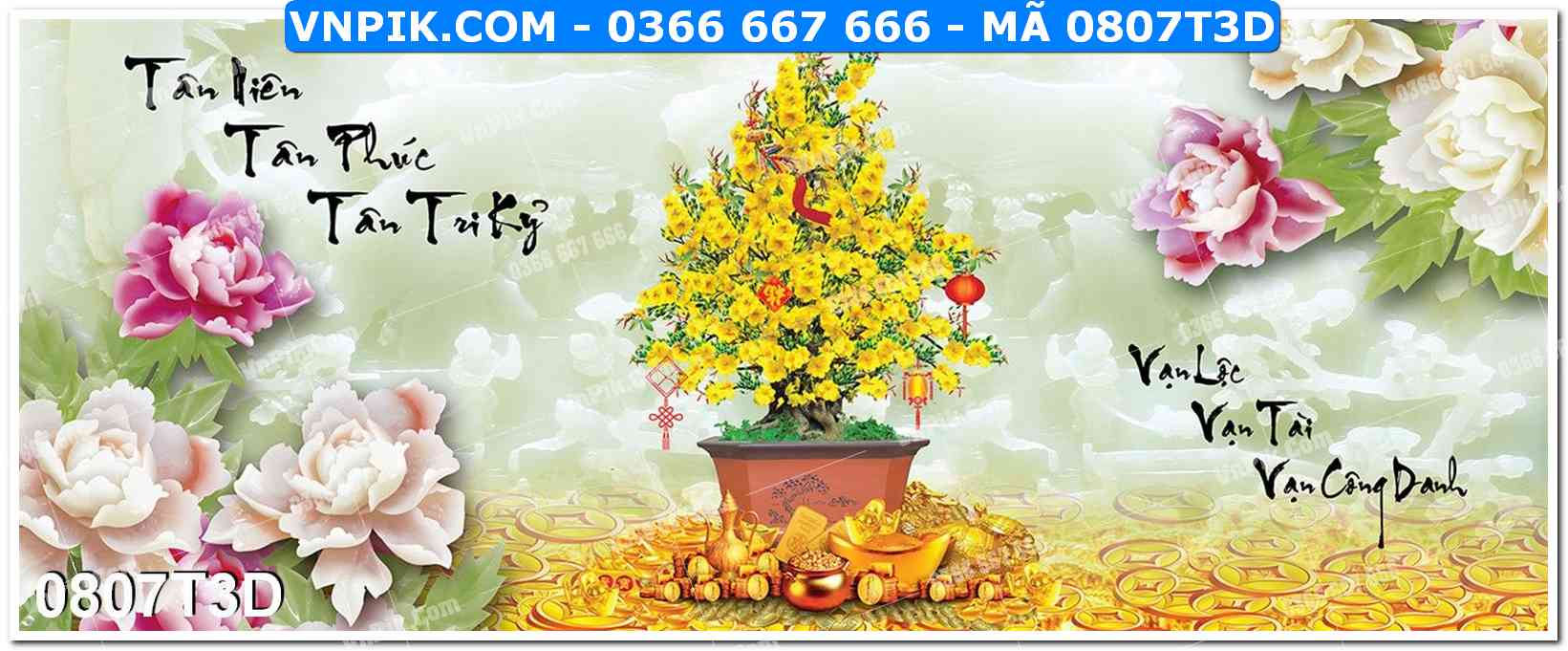 Trah Treo Tường – Tranh 3D Hiện Đại 0807T3D