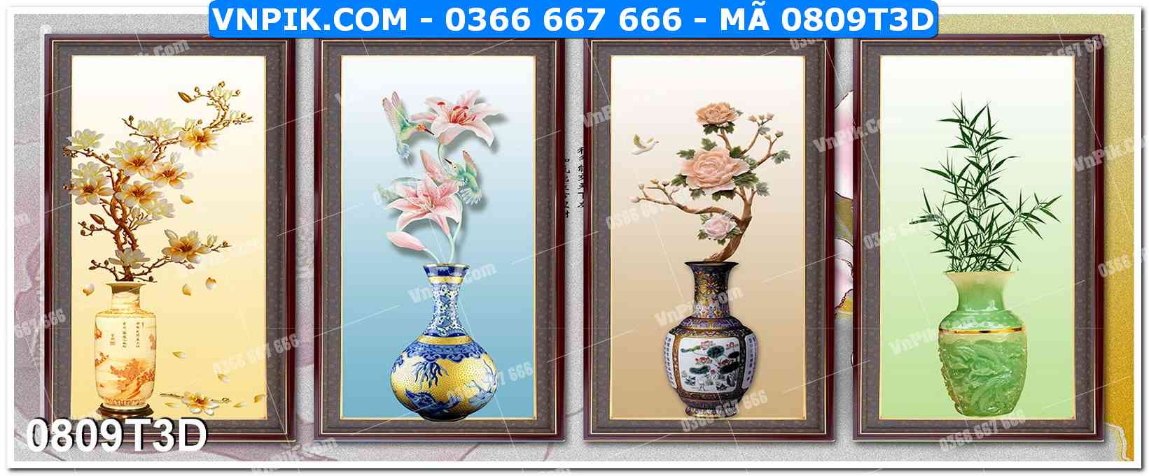 Trah Treo Tường – Tranh 3D Hiện Đại 0809T3D