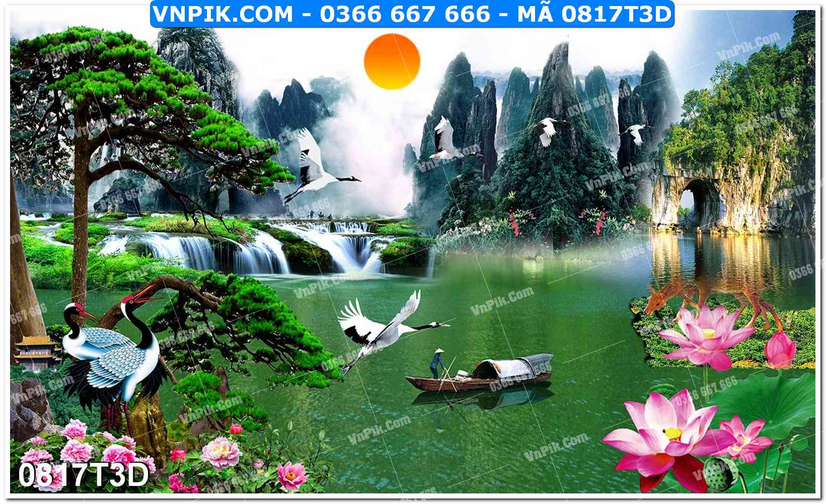 Trah Treo Tường – Tranh 3D Hiện Đại 0817T3D