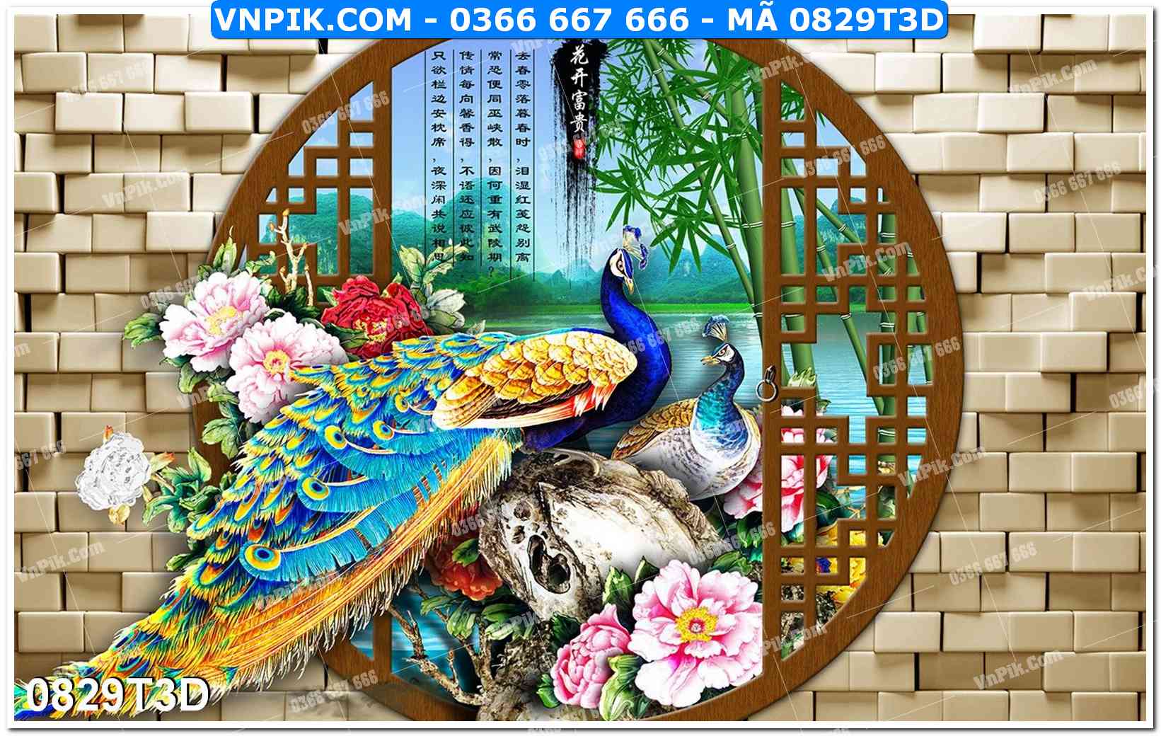 Trah Treo Tường – Tranh 3D Hiện Đại 0829T3D