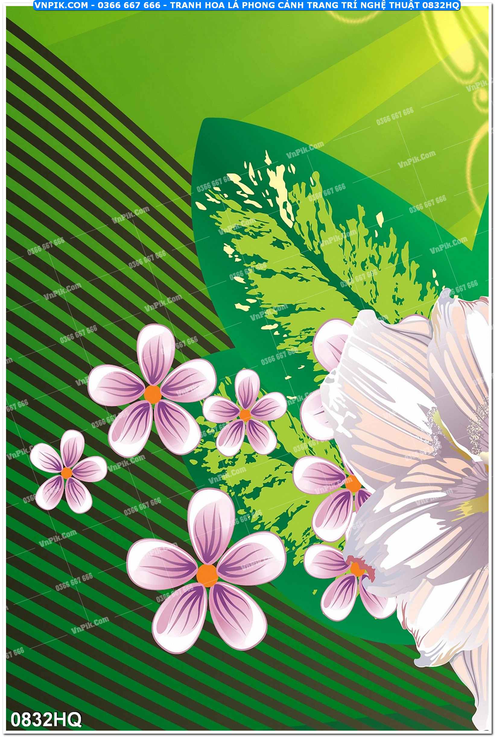 Tranh hoa lá phong cảnh trang trí nghệ thuật 0832HQ