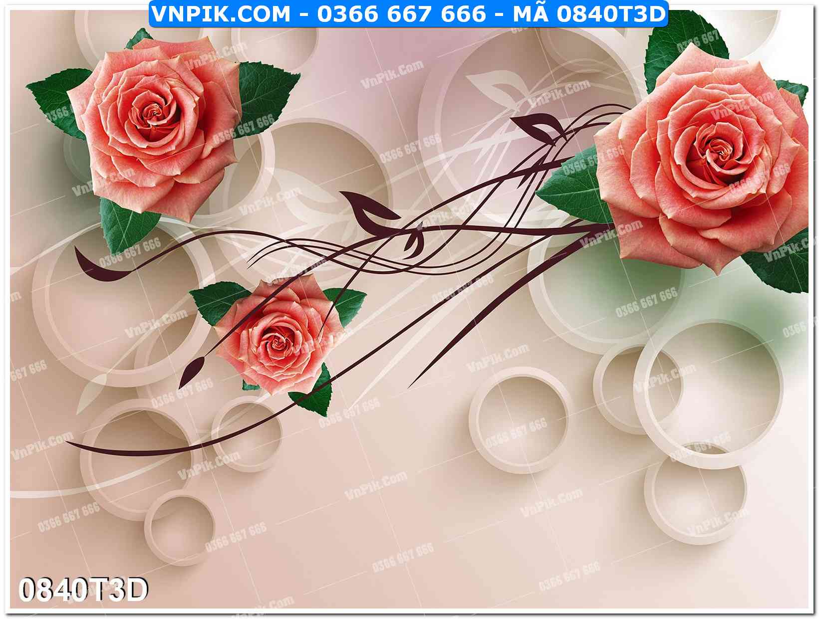 Trah Treo Tường – Tranh 3D Hiện Đại 0840T3D