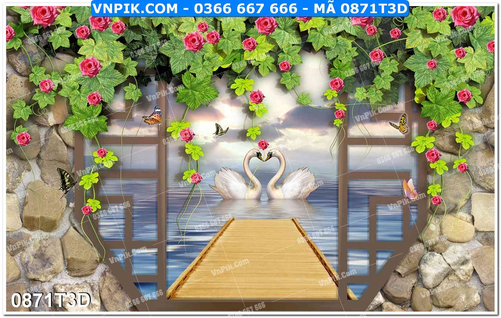 Trah Treo Tường – Tranh 3D Hiện Đại 0871T3D