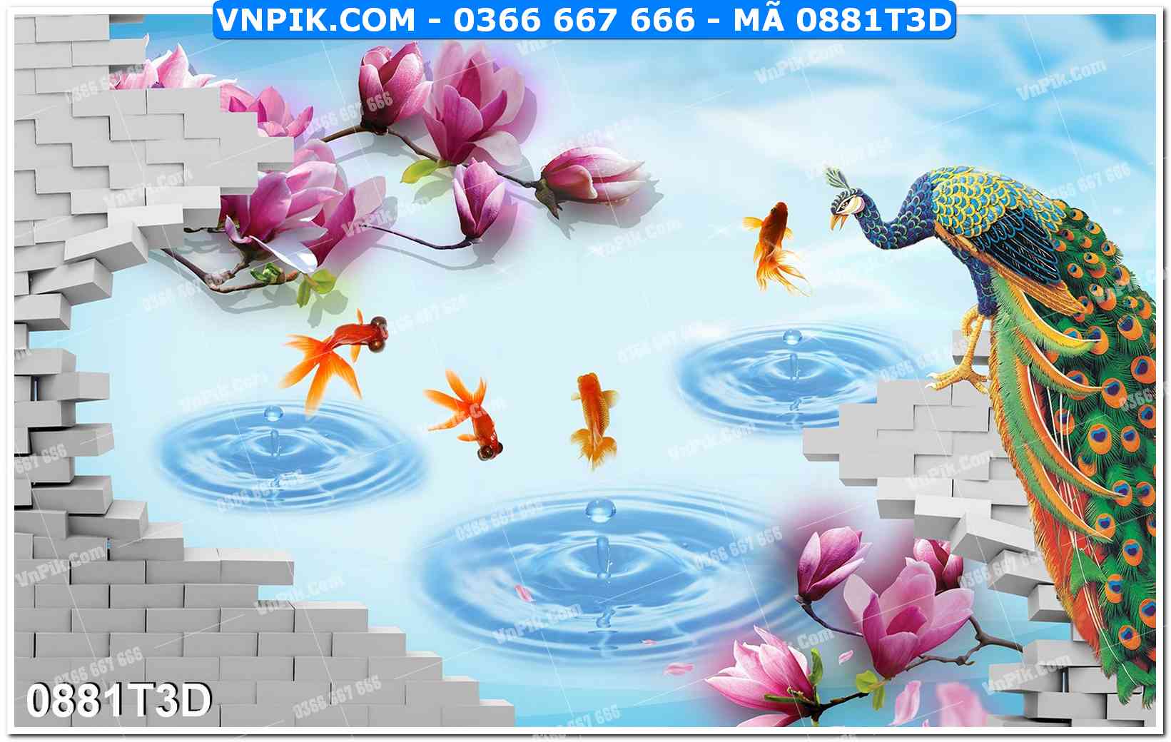 Trah Treo Tường – Tranh 3D Hiện Đại 0881T3D