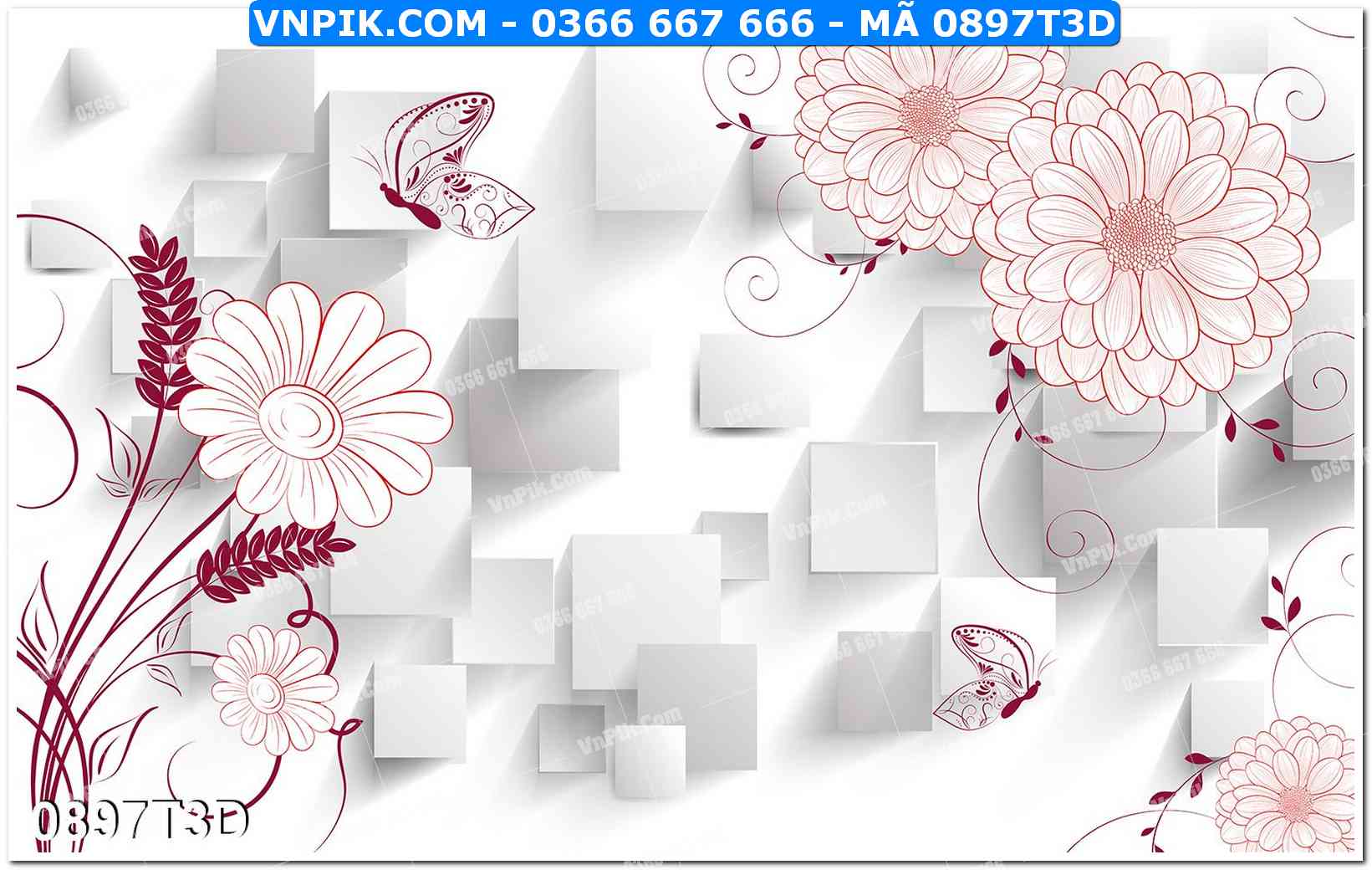 Trah Treo Tường – Tranh 3D Hiện Đại 0897T3D