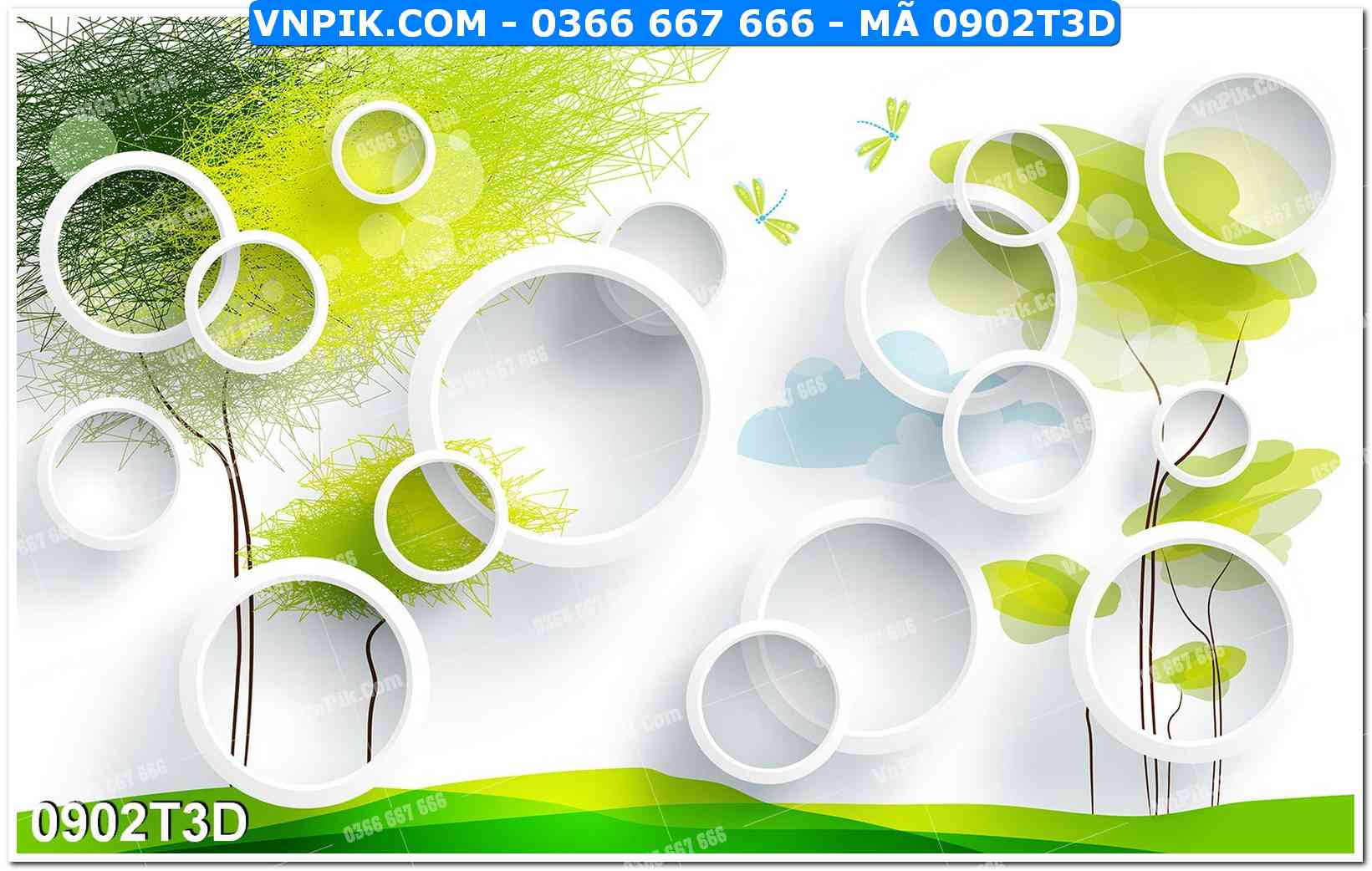 Trah Treo Tường – Tranh 3D Hiện Đại 0902T3D