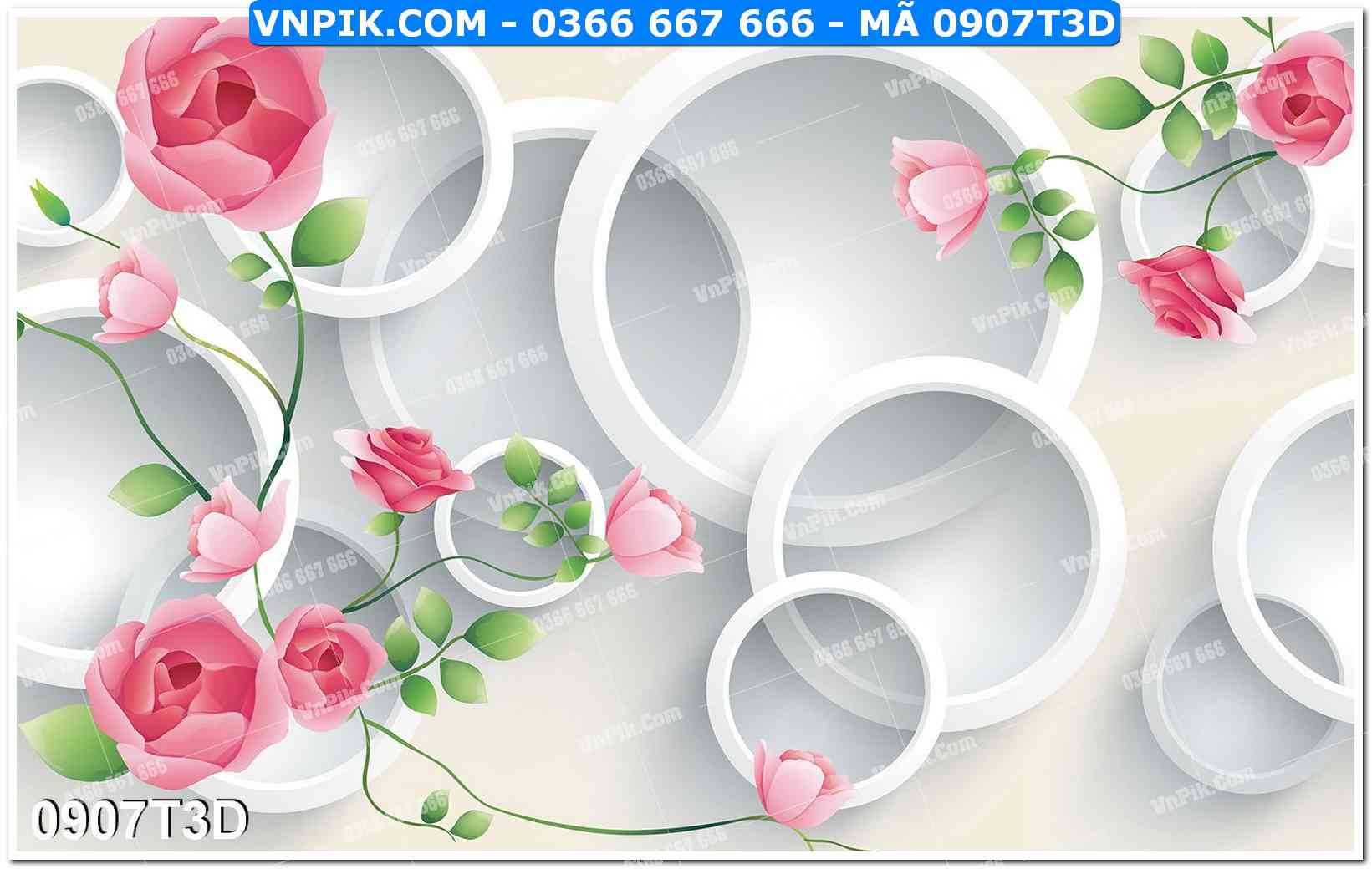 Trah Treo Tường – Tranh 3D Hiện Đại 0907T3D