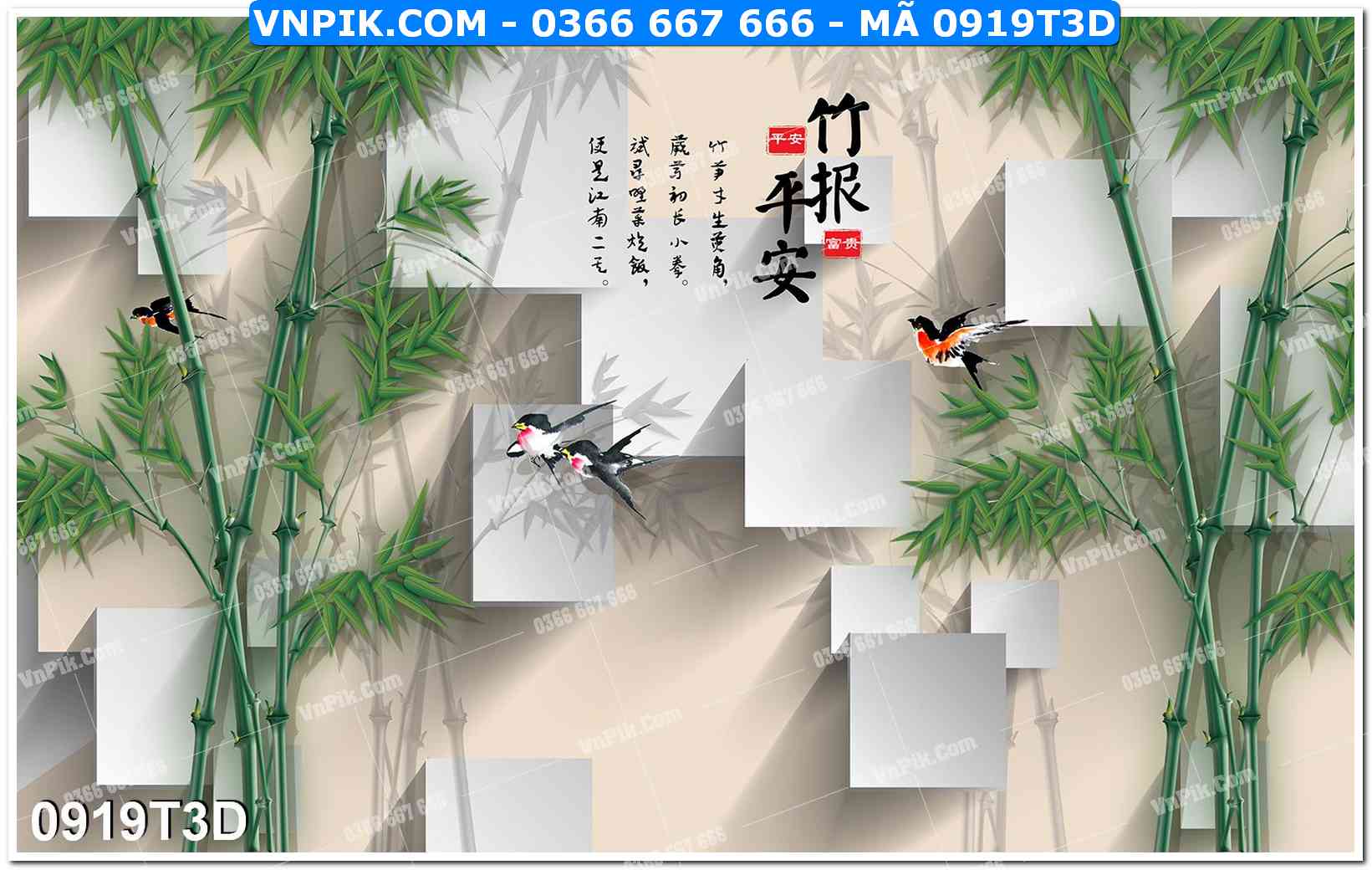Trah Treo Tường – Tranh 3D Hiện Đại 0919T3D