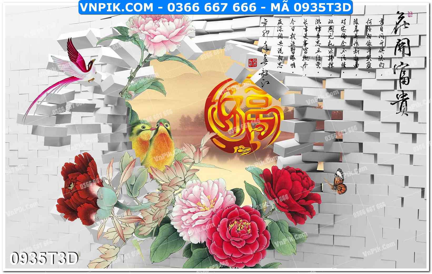 Trah Treo Tường – Tranh 3D Hiện Đại 0935T3D