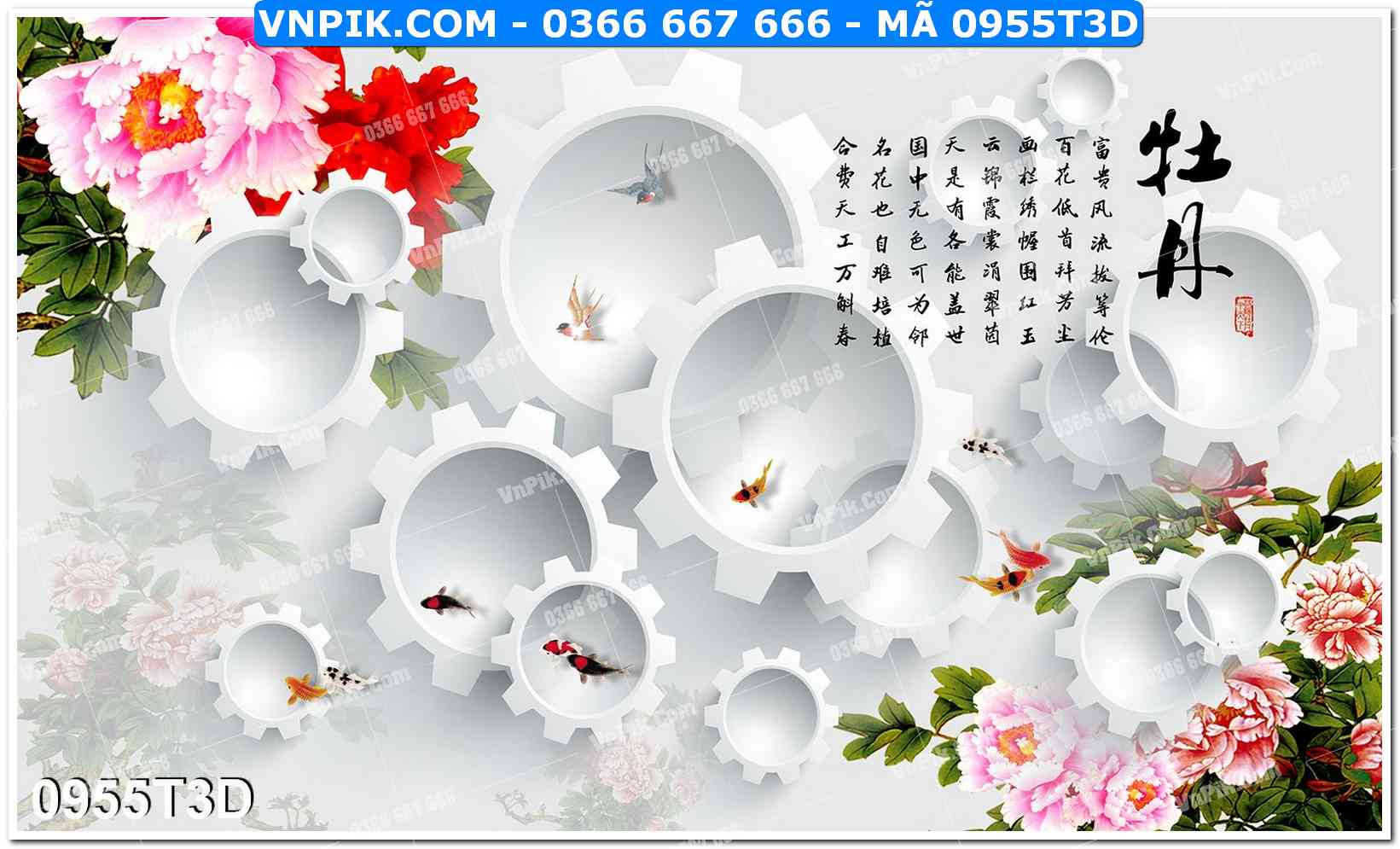 Trah Treo Tường – Tranh 3D Hiện Đại 0955T3D