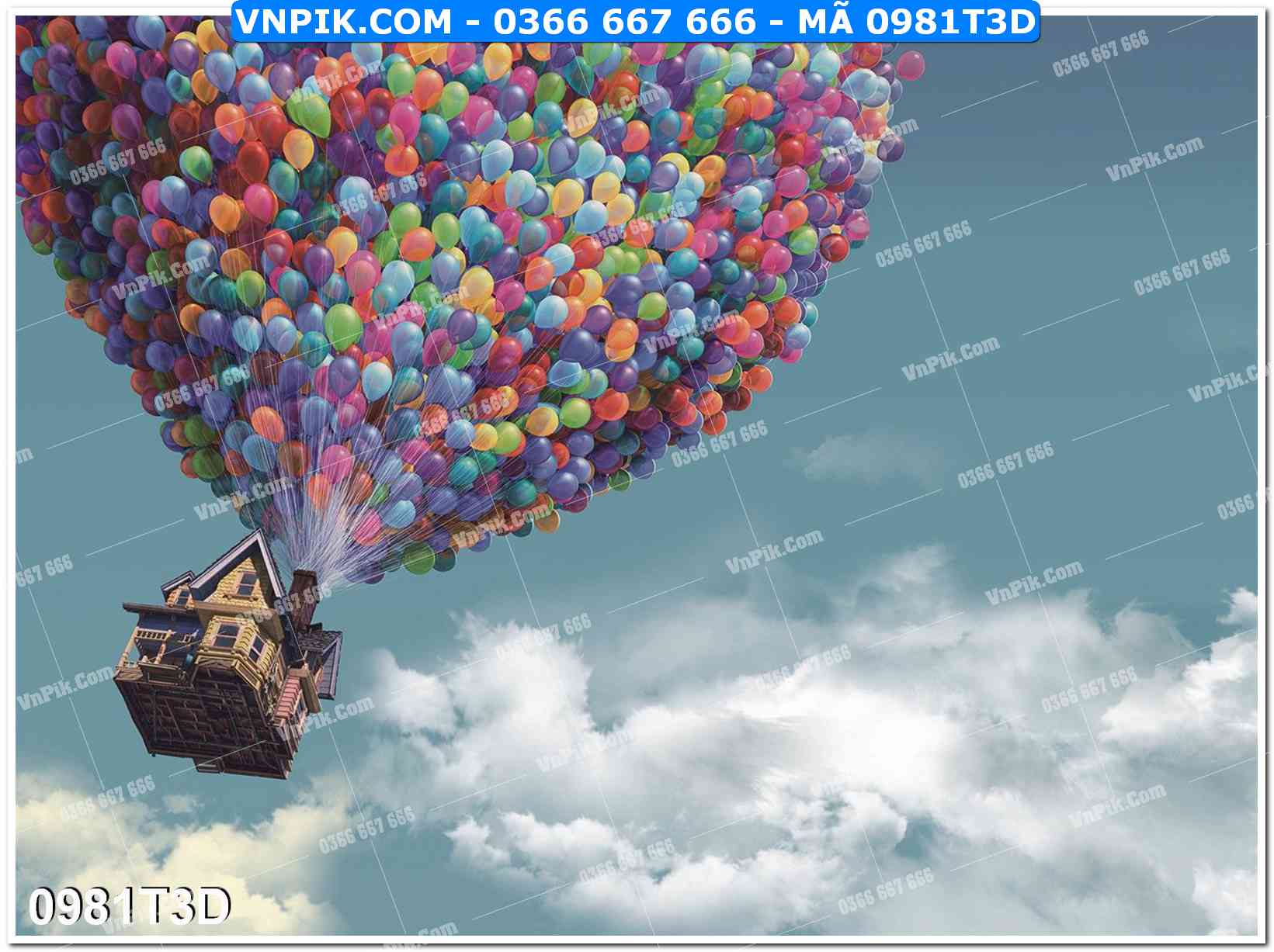 Trah Treo Tường – Tranh 3D Hiện Đại 0981T3D