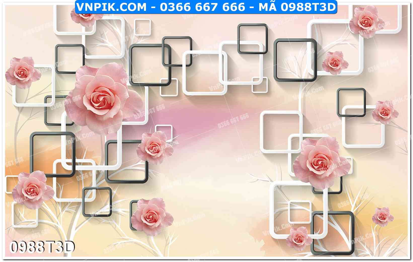 Trah Treo Tường – Tranh 3D Hiện Đại 0988T3D