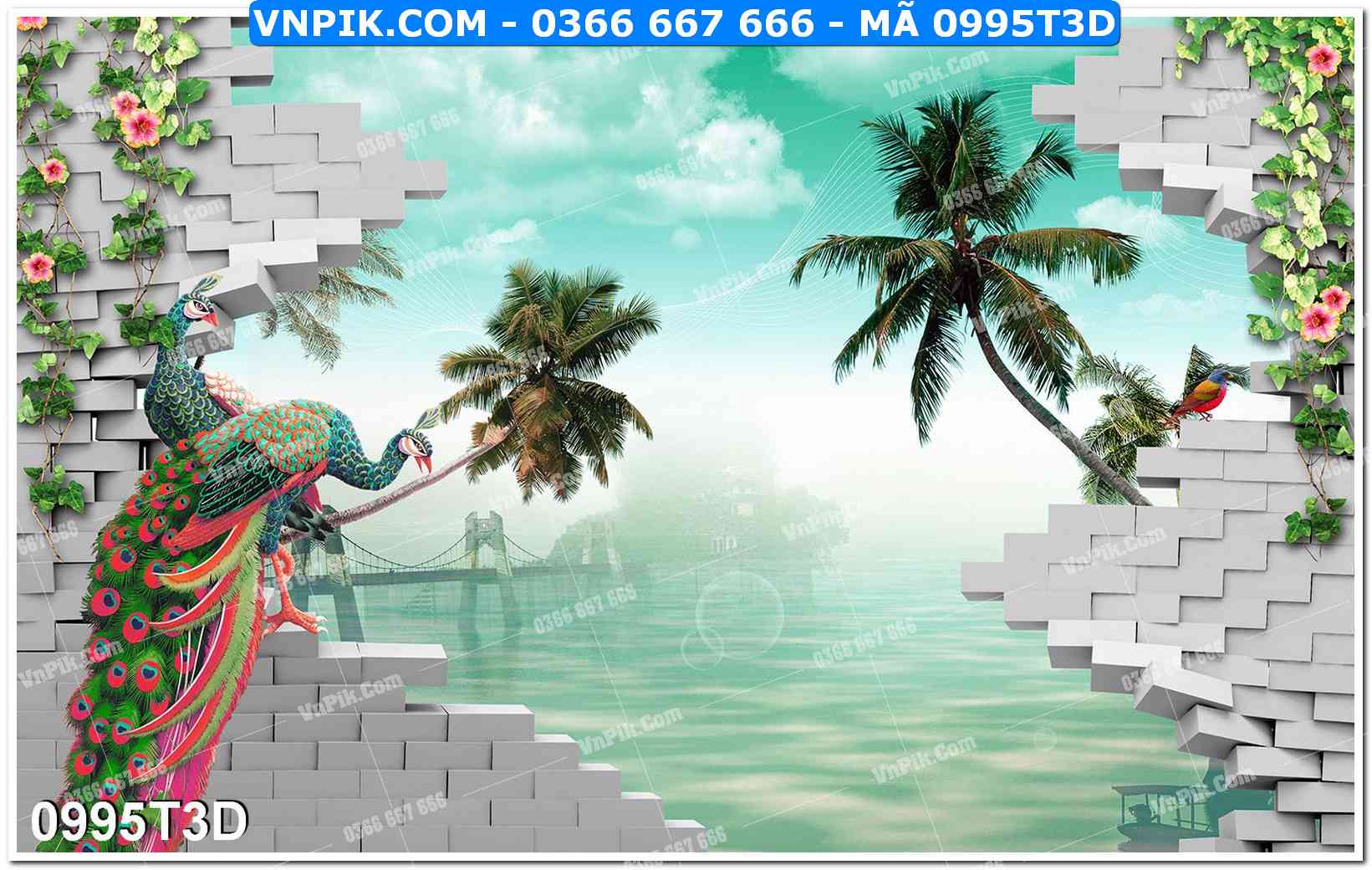 Trah Treo Tường – Tranh 3D Hiện Đại 0995T3D