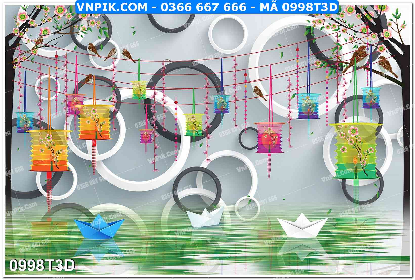 Trah Treo Tường – Tranh 3D Hiện Đại 0998T3D