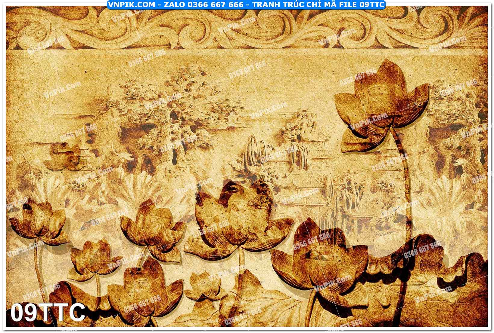 Tranh trúc chỉ – tranh trang trí bàn thờ 09TTC