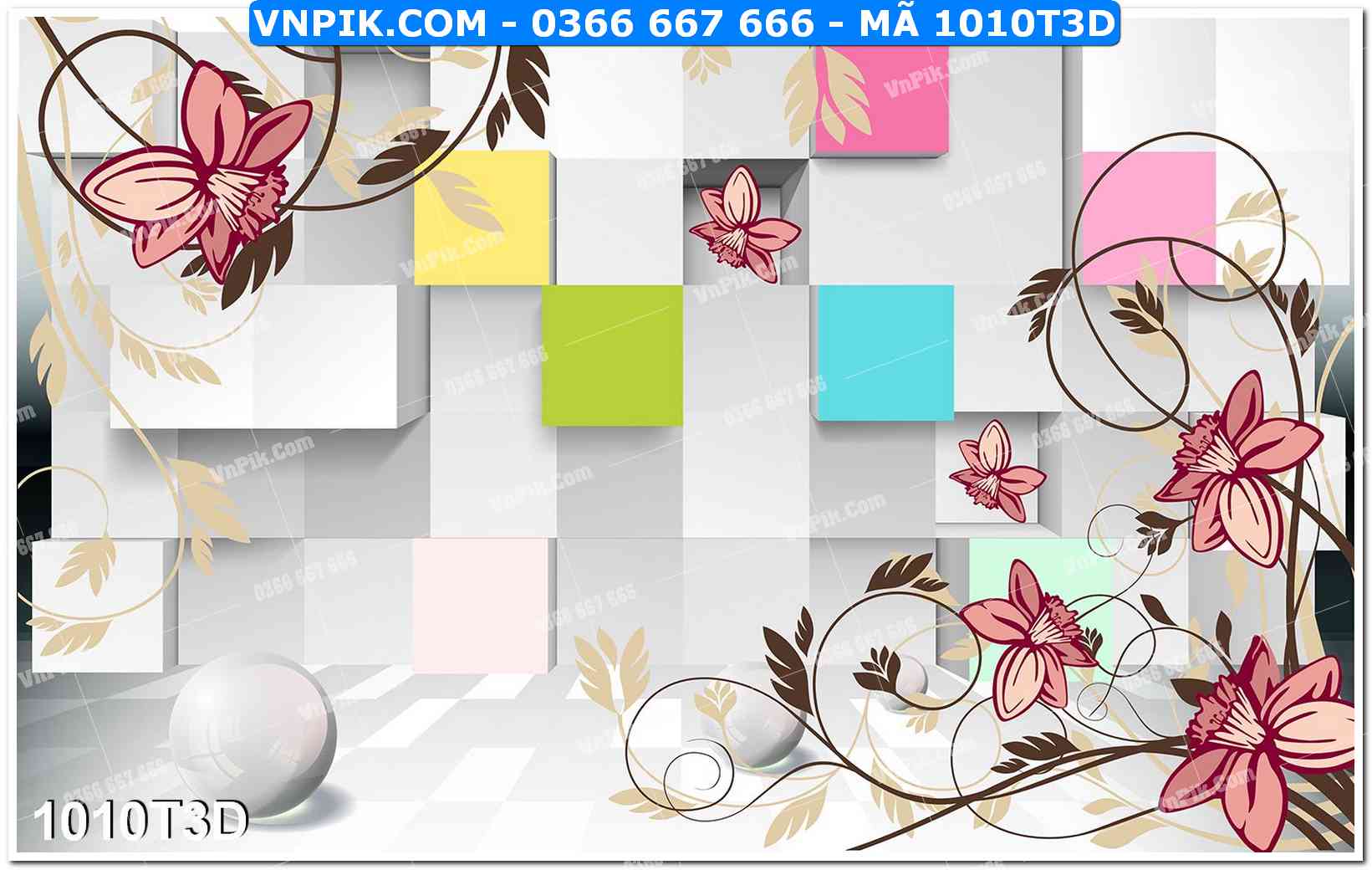 Trah Treo Tường – Tranh 3D Hiện Đại 1010T3D