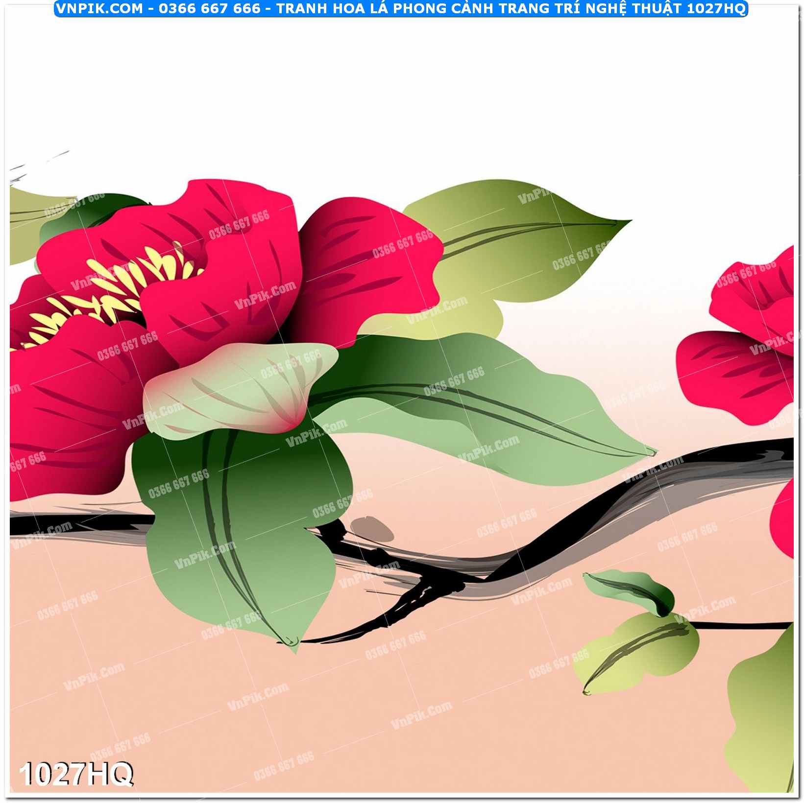 Tranh hoa lá phong cảnh trang trí nghệ thuật 1027HQ