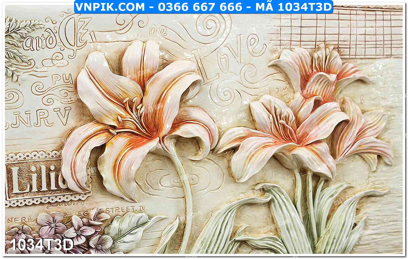 Trah Treo Tường – Tranh 3D Hiện Đại 1034T3D