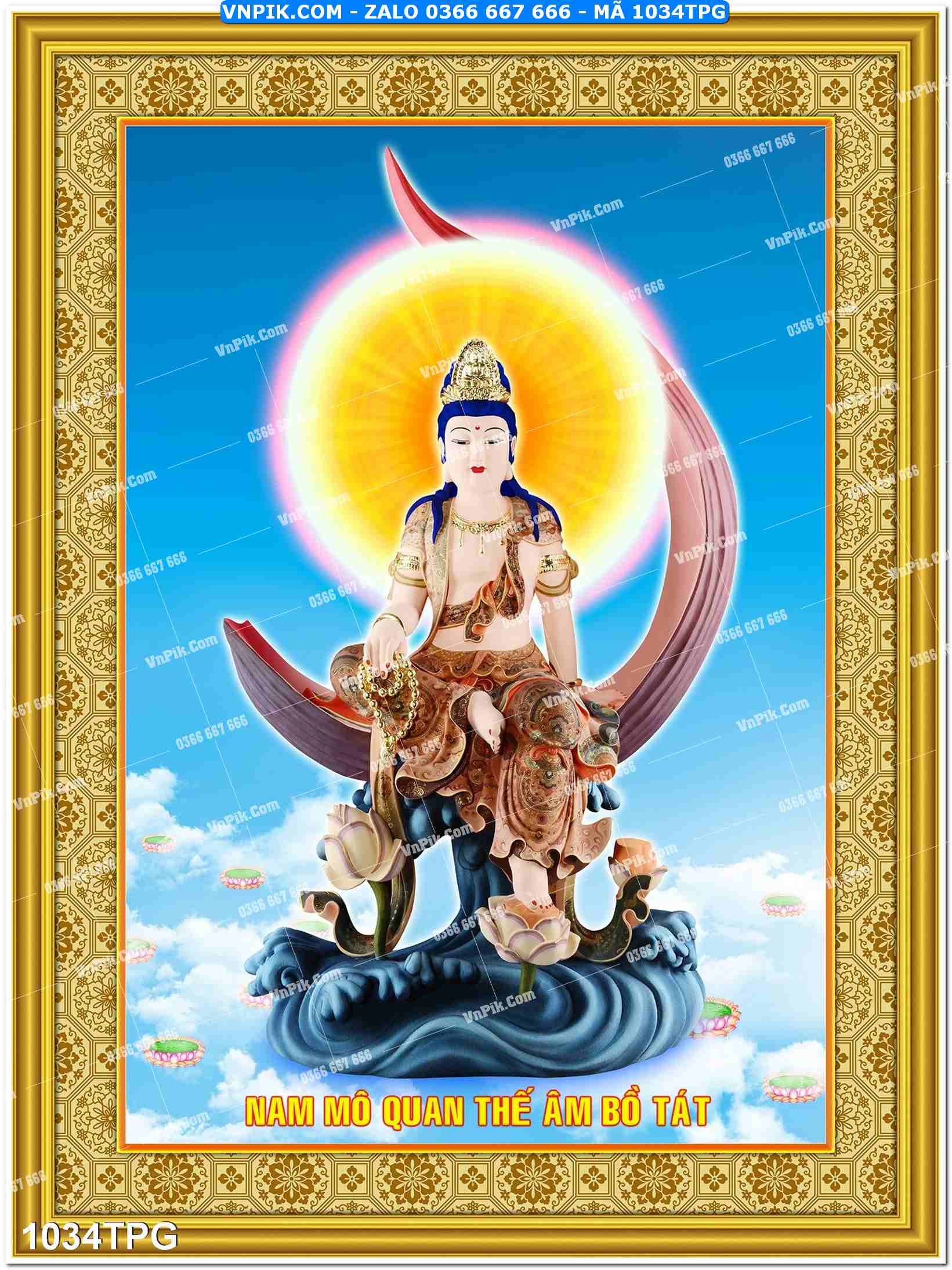 Tranh Phật Giáo Treo Tường – Tranh Bồ Tát Mã File 1034TPG