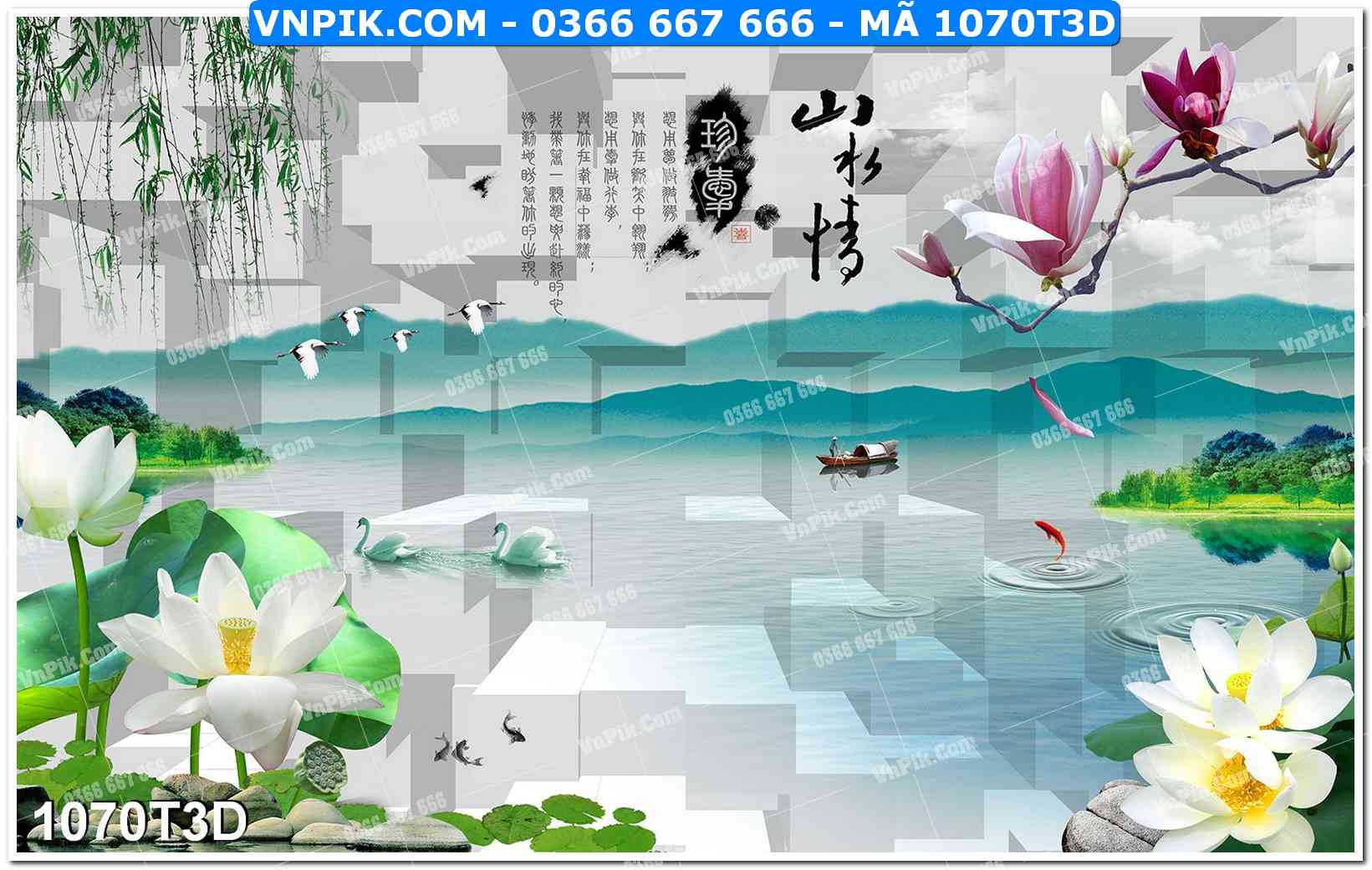 Trah Treo Tường – Tranh 3D Hiện Đại 1070T3D