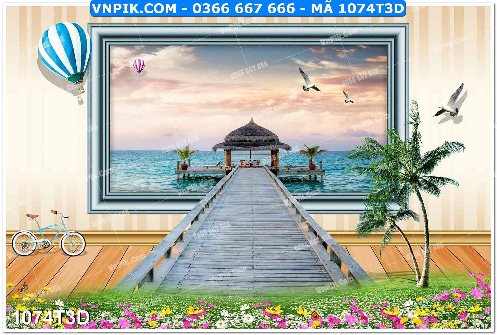 Trah Treo Tường – Tranh 3D Hiện Đại 1074T3D