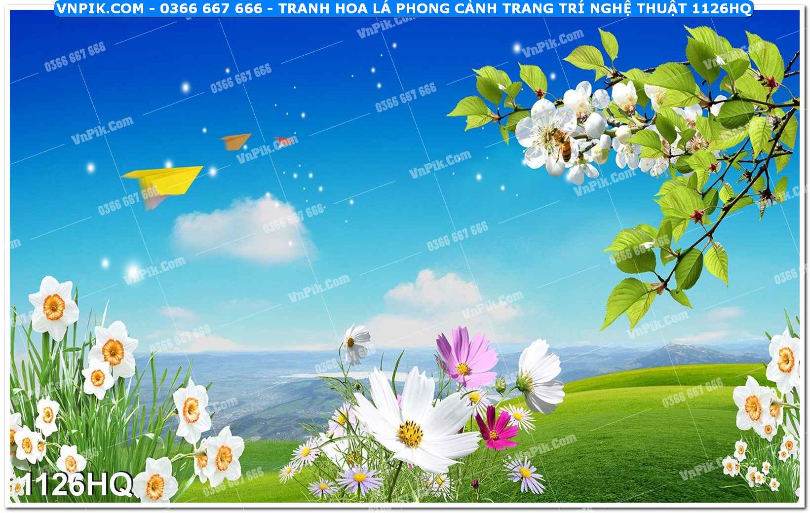 Tranh hoa lá phong cảnh trang trí nghệ thuật 1126HQ