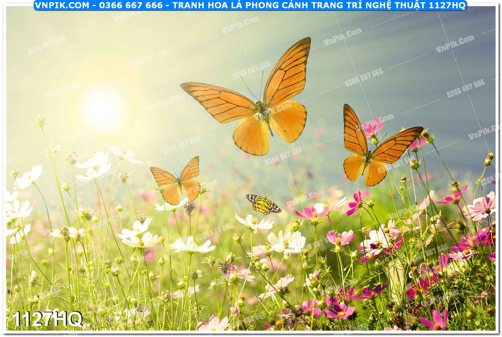 Tranh hoa lá phong cảnh trang trí nghệ thuật 1127HQ