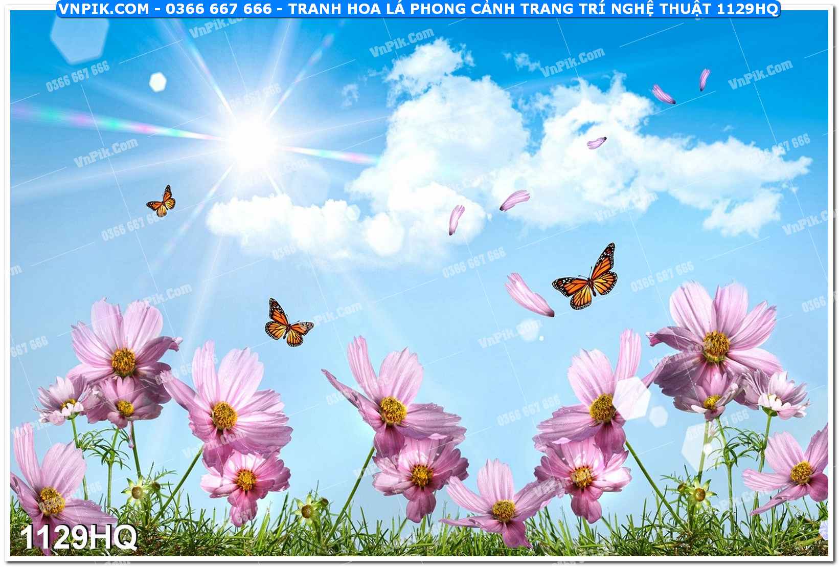 Tranh hoa lá phong cảnh trang trí nghệ thuật 1129HQ