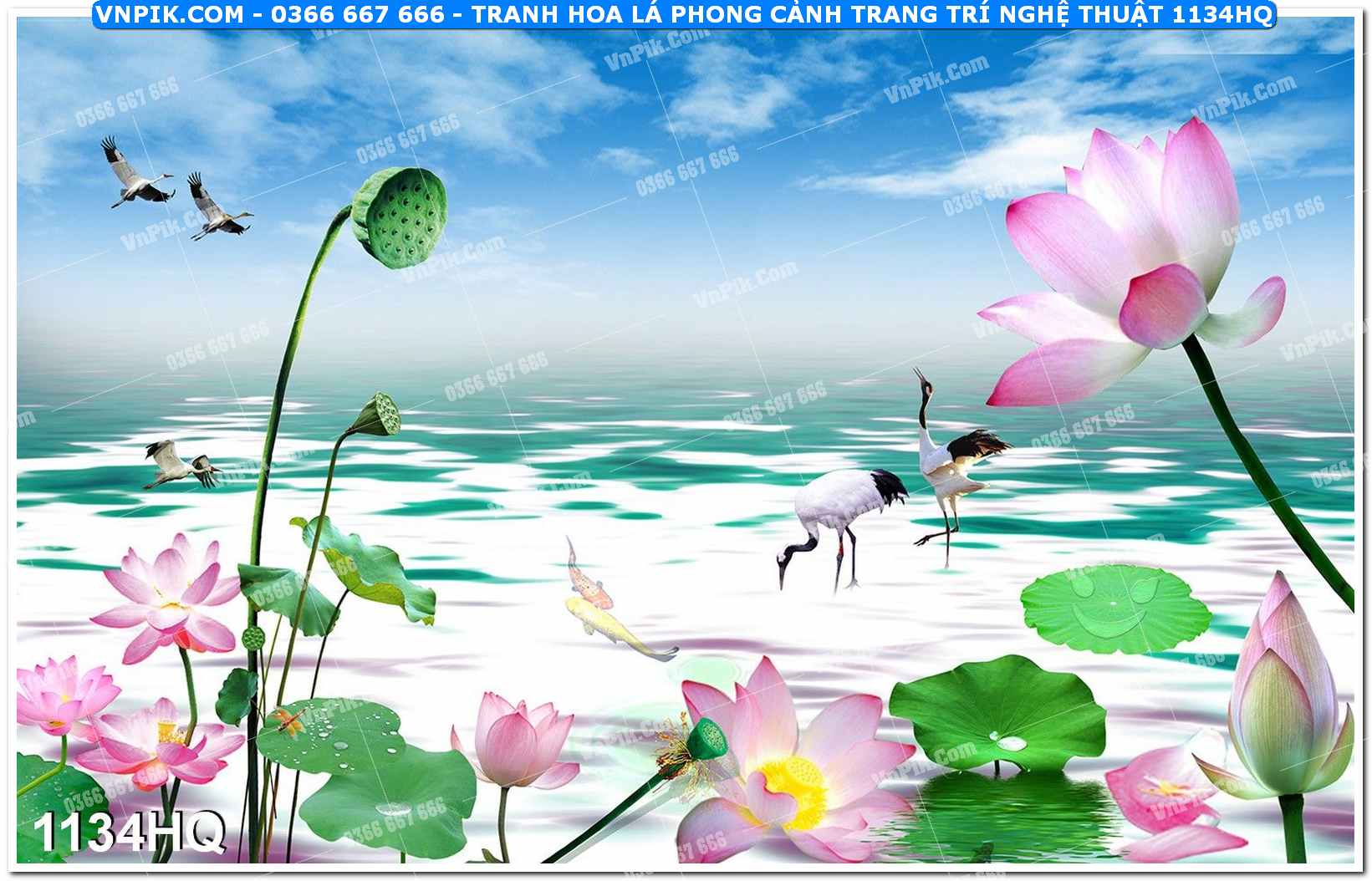 Tranh hoa lá phong cảnh trang trí nghệ thuật 1134HQ