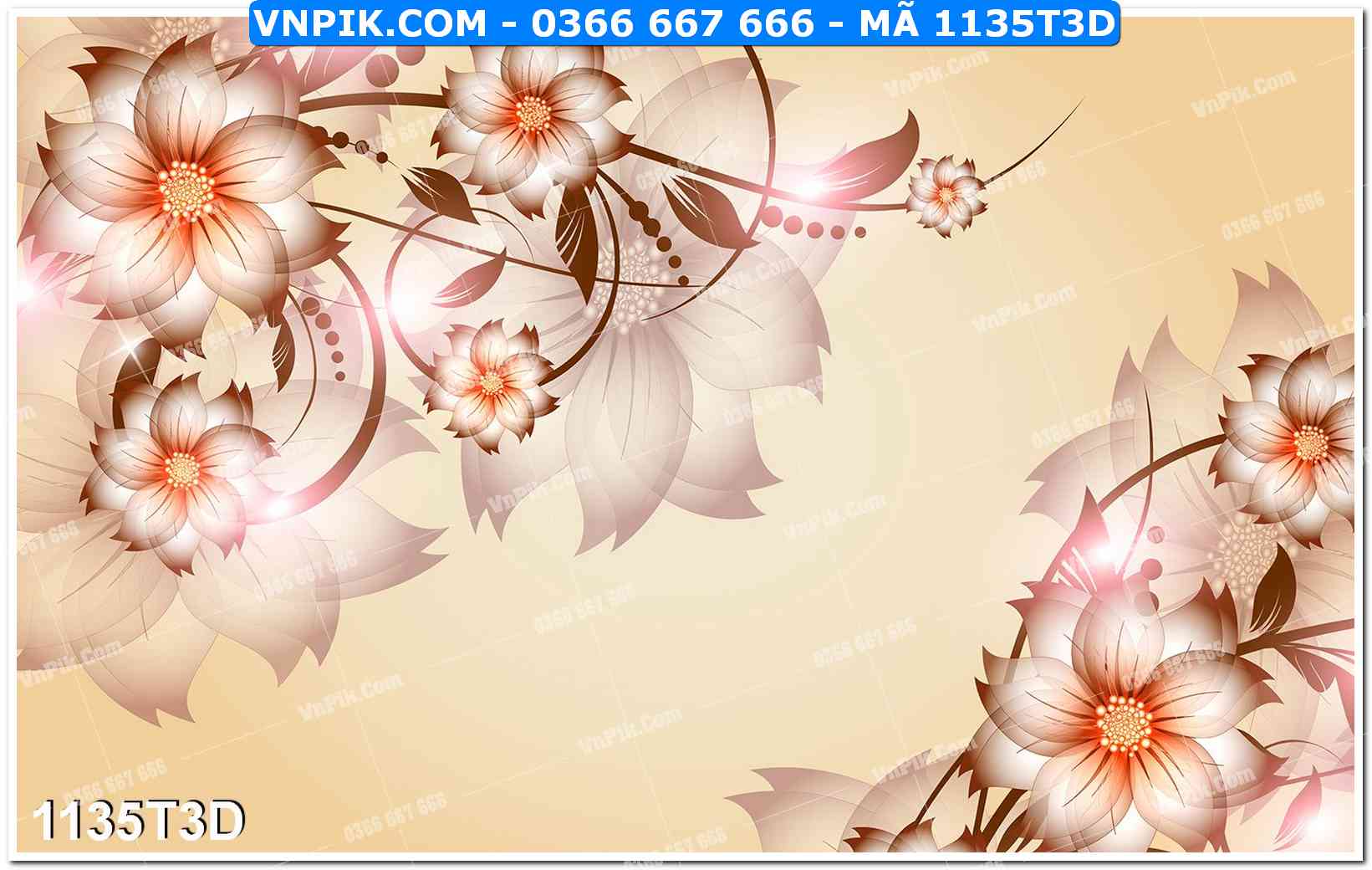 Trah Treo Tường – Tranh 3D Hiện Đại 1135T3D