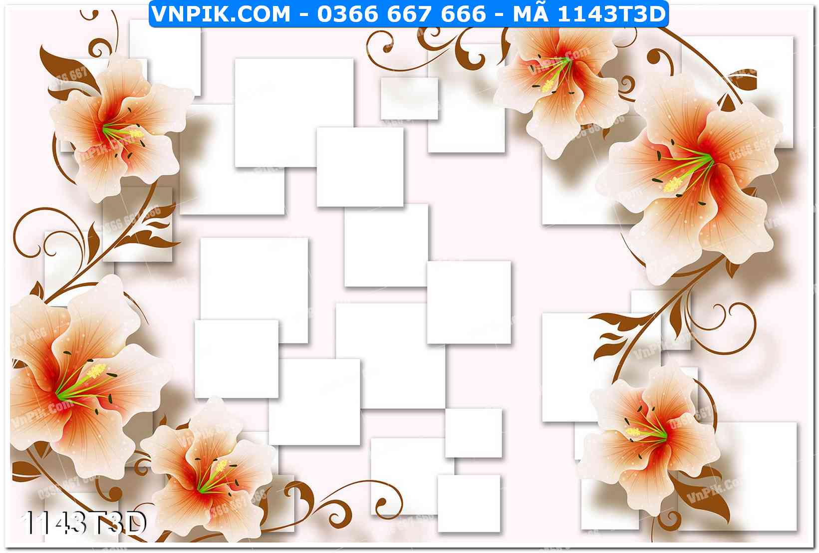 Trah Treo Tường – Tranh 3D Hiện Đại 1143T3D