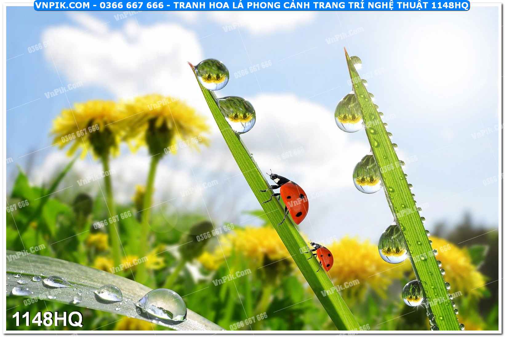 Tranh hoa lá phong cảnh trang trí nghệ thuật 1148HQ