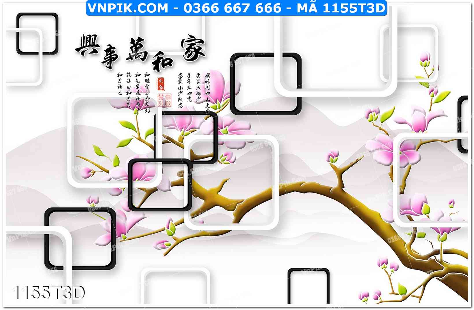 Trah Treo Tường – Tranh 3D Hiện Đại 1155T3D