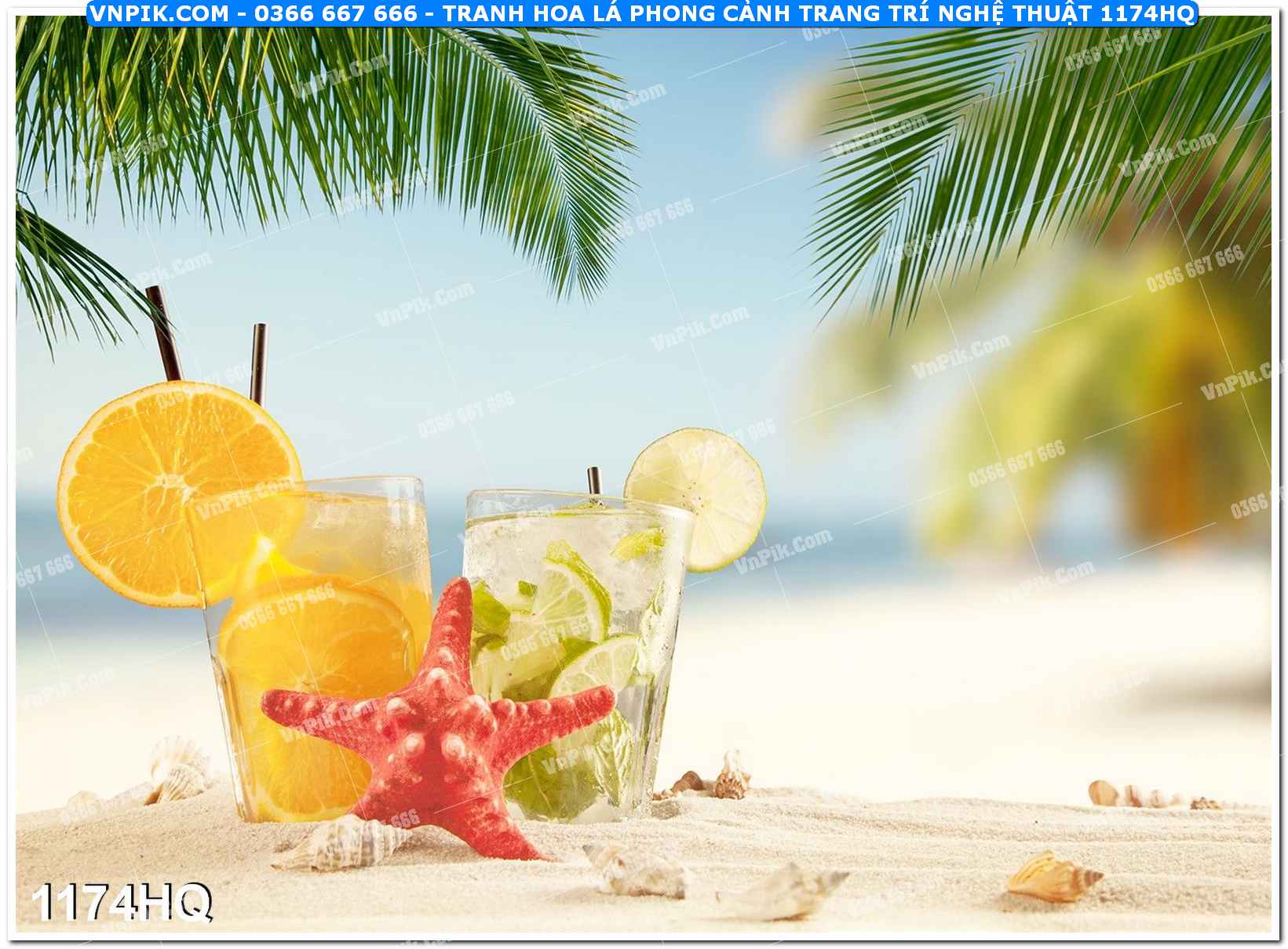 Tranh hoa lá phong cảnh trang trí nghệ thuật 1174HQ