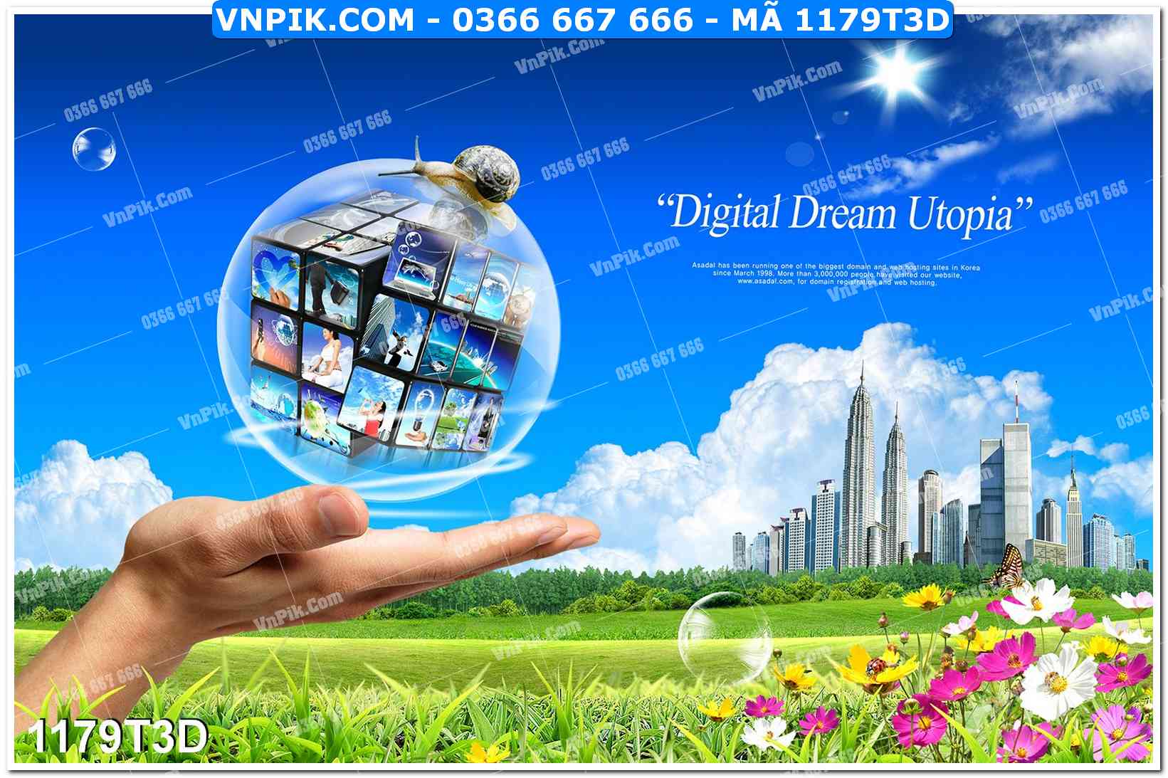 Trah Treo Tường – Tranh 3D Hiện Đại 1179T3D