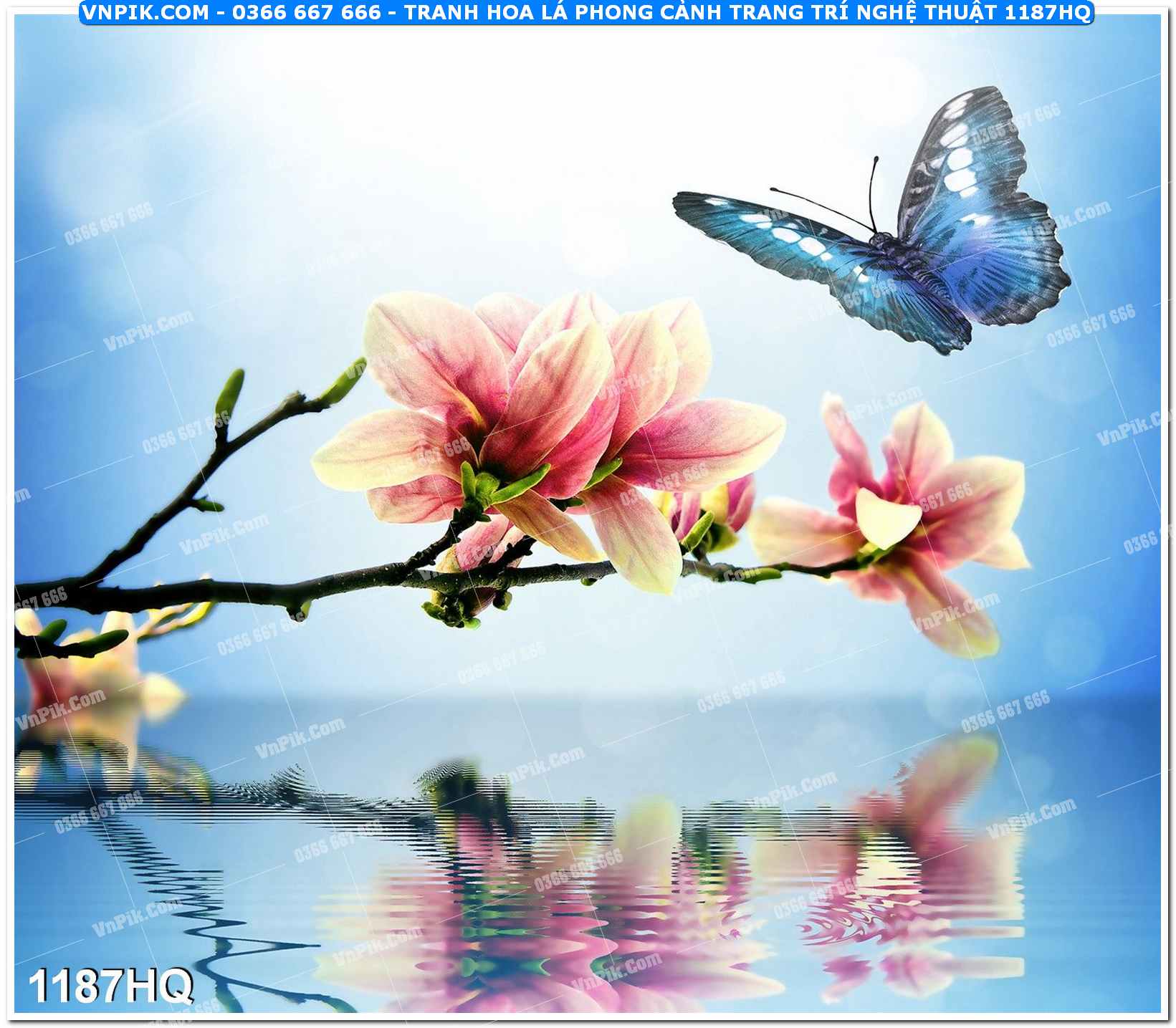 Tranh hoa lá phong cảnh trang trí nghệ thuật 1187HQ